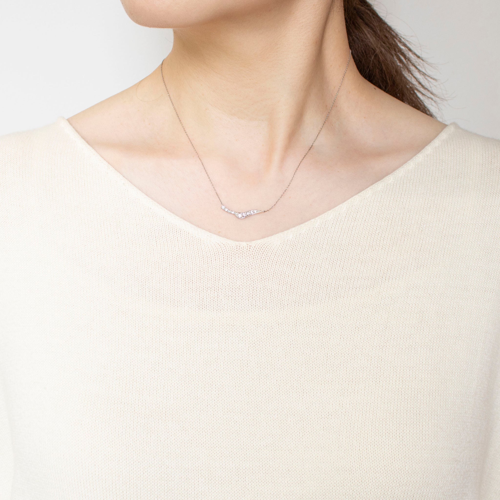 【限定数1】ダイヤモンド プラチナネックレス(ピンク系/4月誕生石)《25T10240》