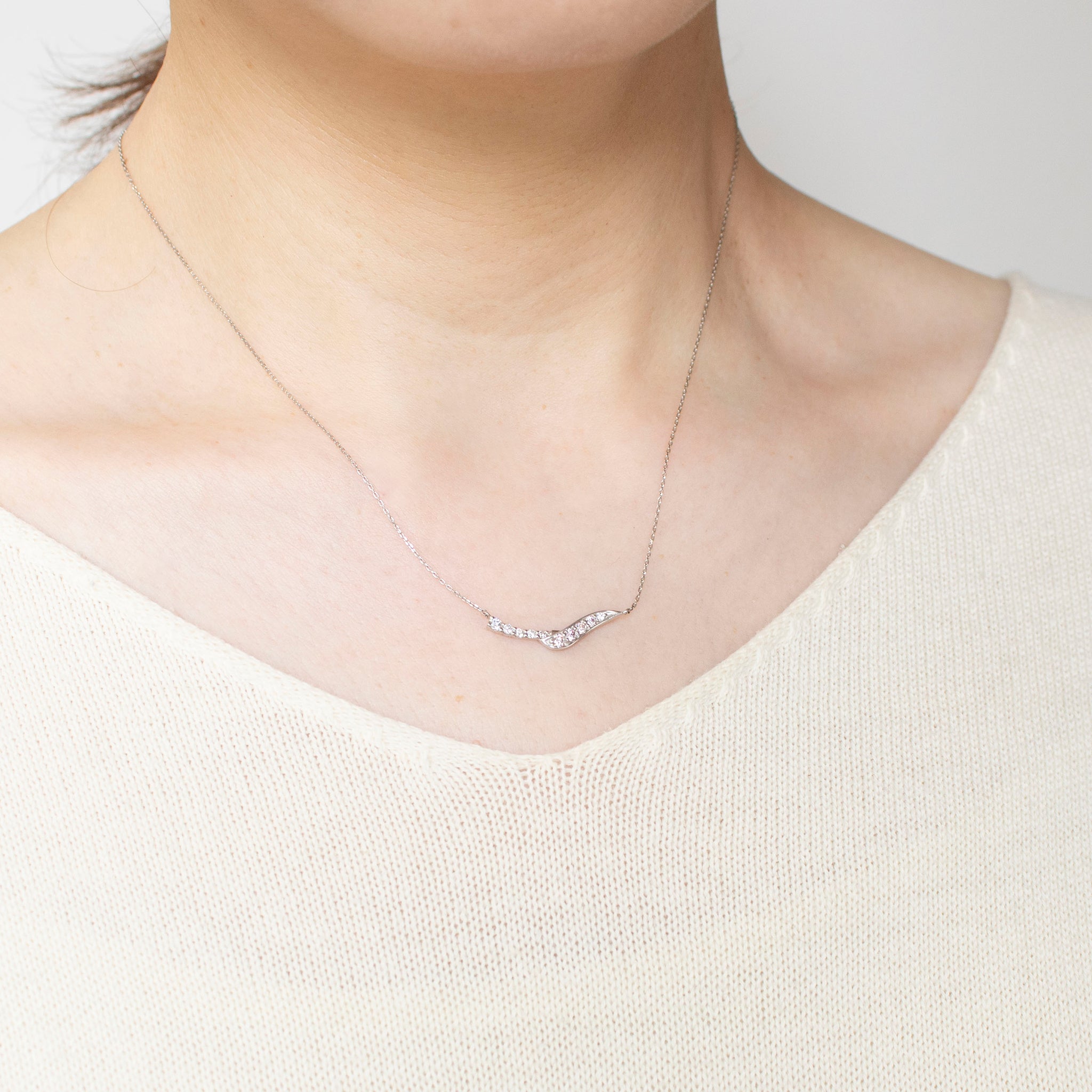 【限定数1】ダイヤモンド プラチナネックレス(ピンク系/4月誕生石)《25T10240》