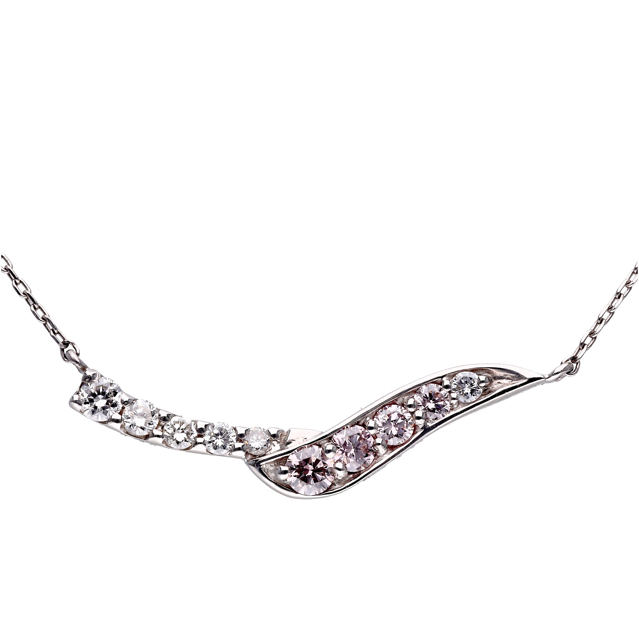 【限定数1】ダイヤモンド プラチナネックレス(ピンク系/4月誕生石)《25T10240》