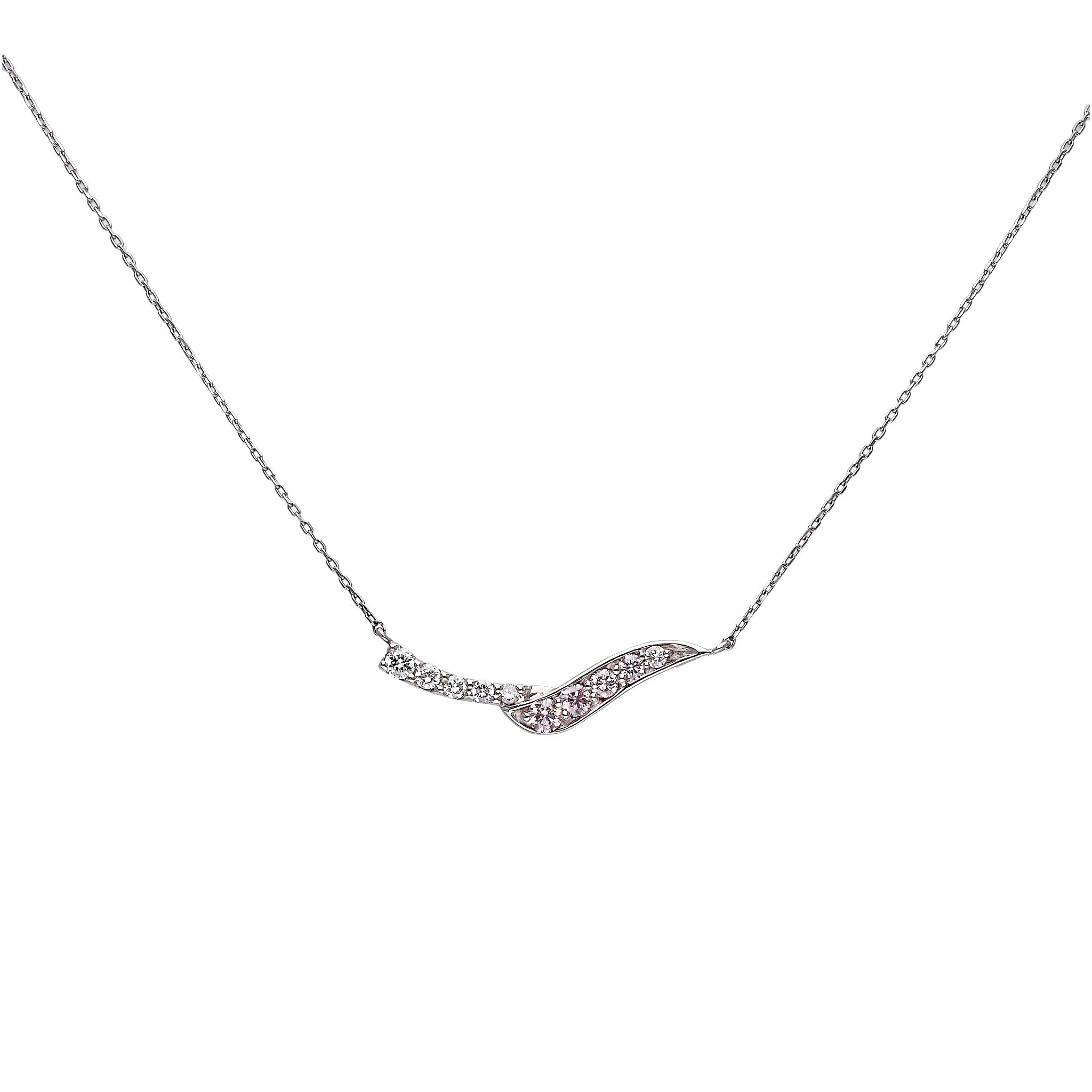 【限定数1】ダイヤモンド プラチナネックレス(ピンク系/4月誕生石)《25T10240》