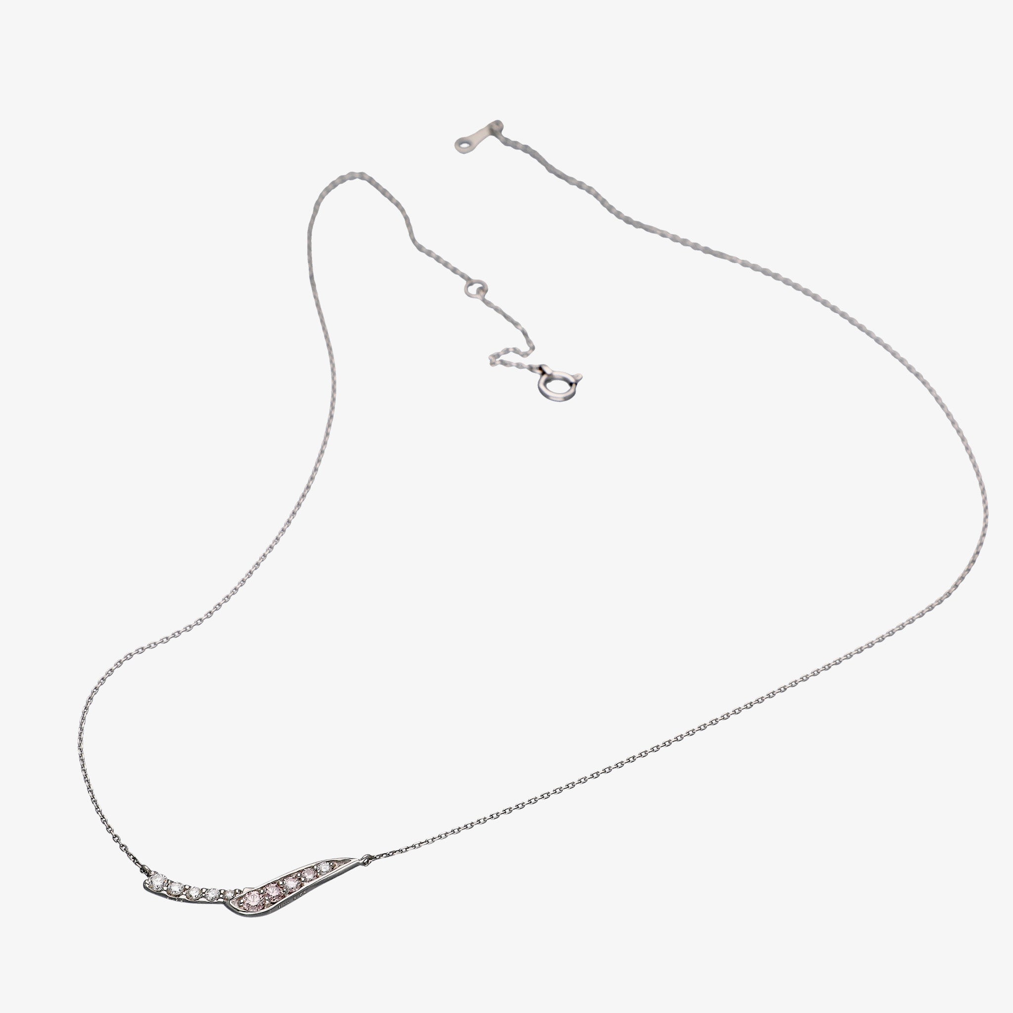 【限定数1】ダイヤモンド プラチナネックレス(ピンク系/4月誕生石)《25T10240》