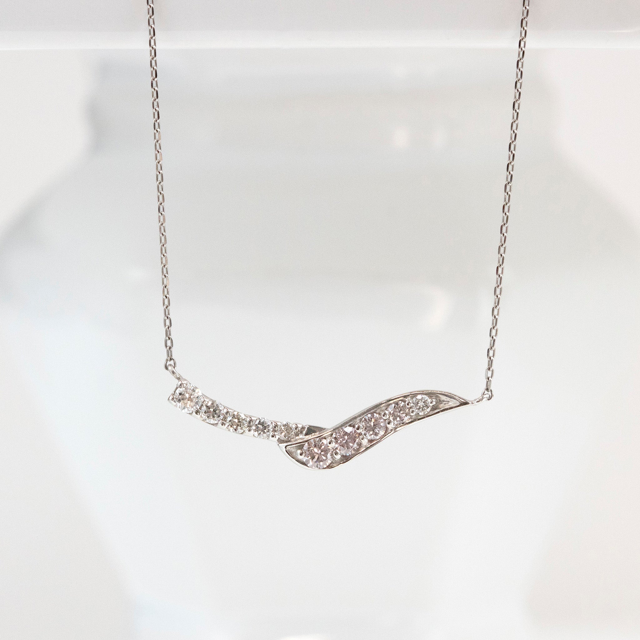 【限定数1】ダイヤモンド プラチナネックレス(ピンク系/4月誕生石)《25T10240》