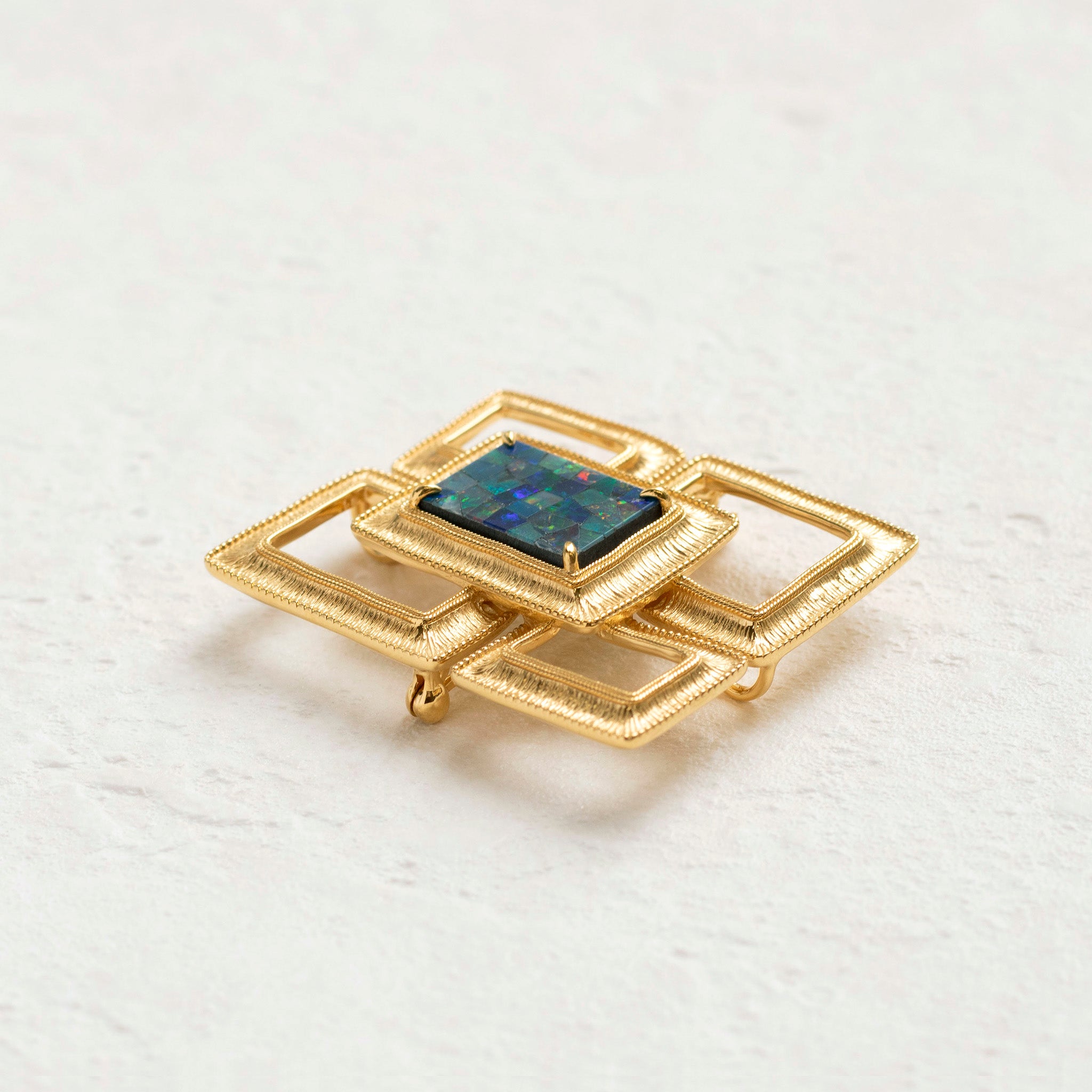 モザイクオパール シルバーブローチ兼ペンダントトップ(10月誕生石)《25T10242》