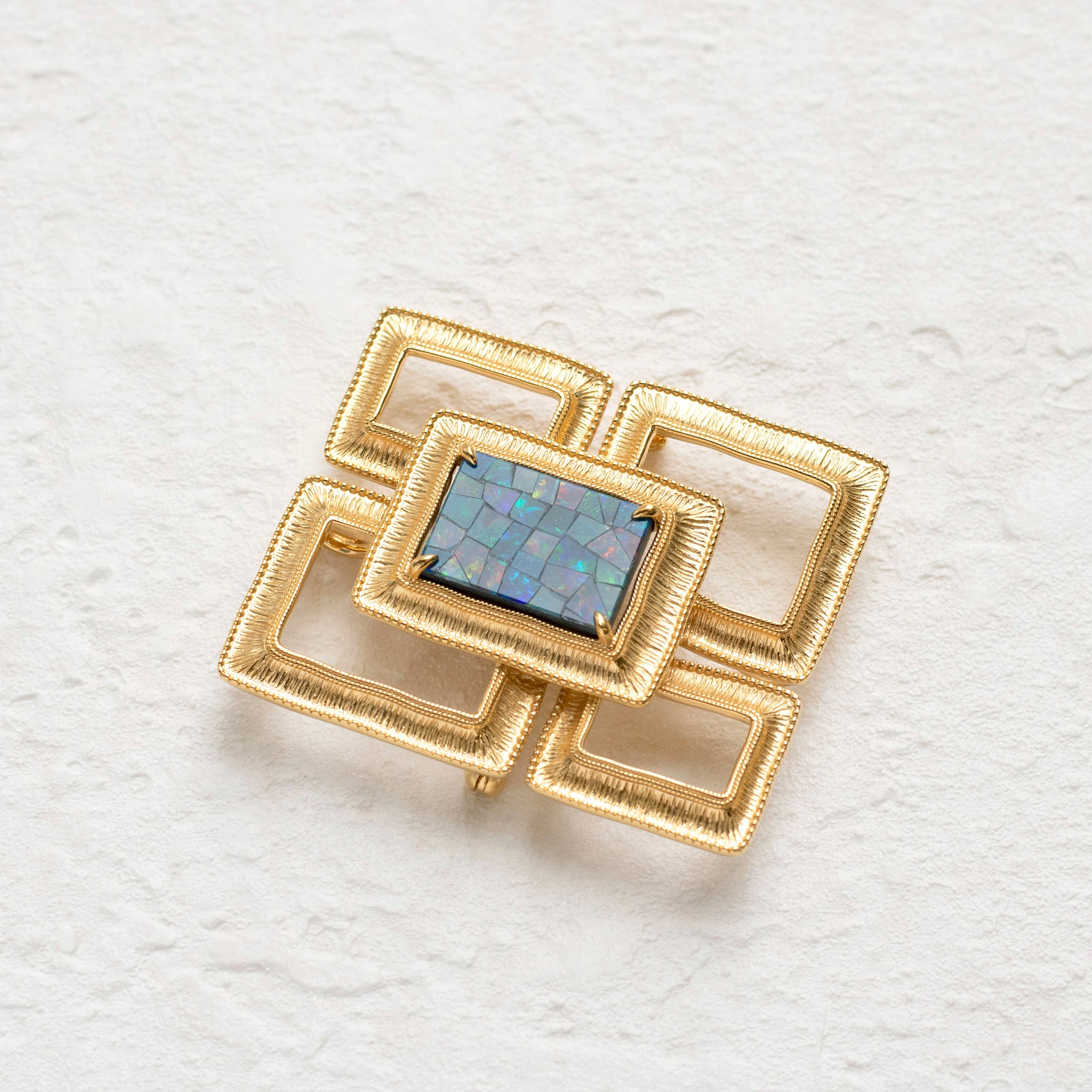 モザイクオパール シルバーブローチ兼ペンダントトップ(10月誕生石)《25T10242》