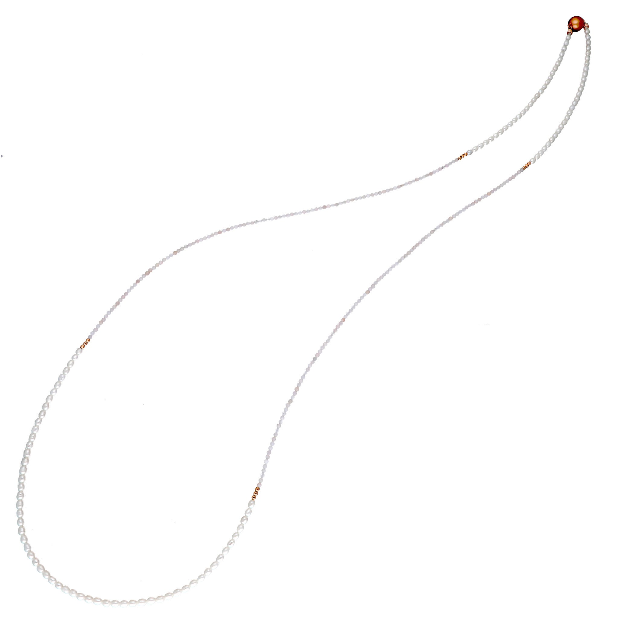 【限定数6】ピンクオパール/パール シルバーネックレス(淡水真珠/ロング/82cm/10月誕生石)《25T10243》