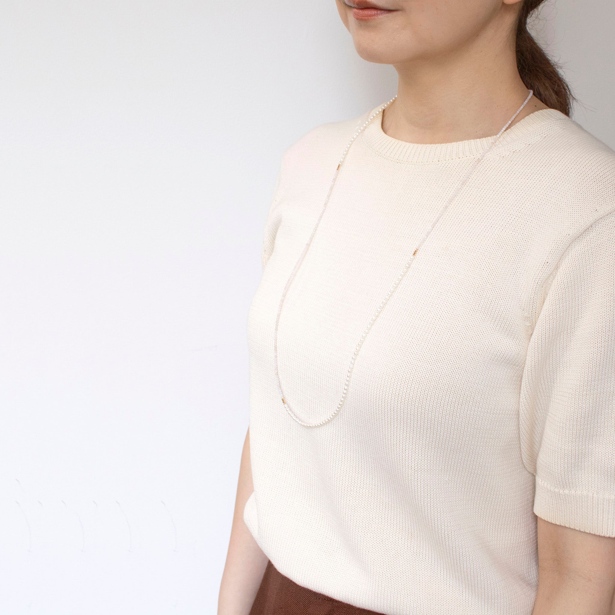 【限定数6】ピンクオパール/パール シルバーネックレス(淡水真珠/ロング/82cm/10月誕生石)《25T10243》