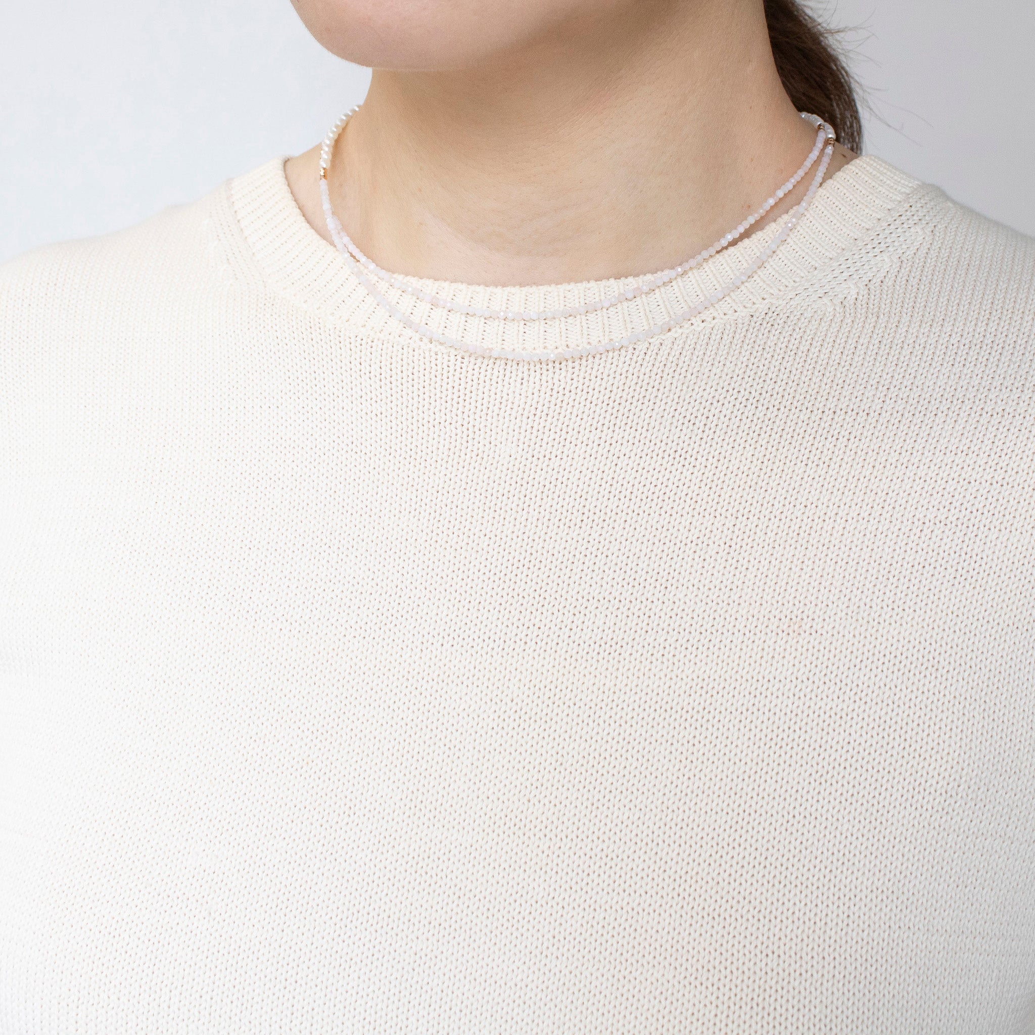 【限定数6】ピンクオパール/パール シルバーネックレス(淡水真珠/ロング/82cm/10月誕生石)《25T10243》