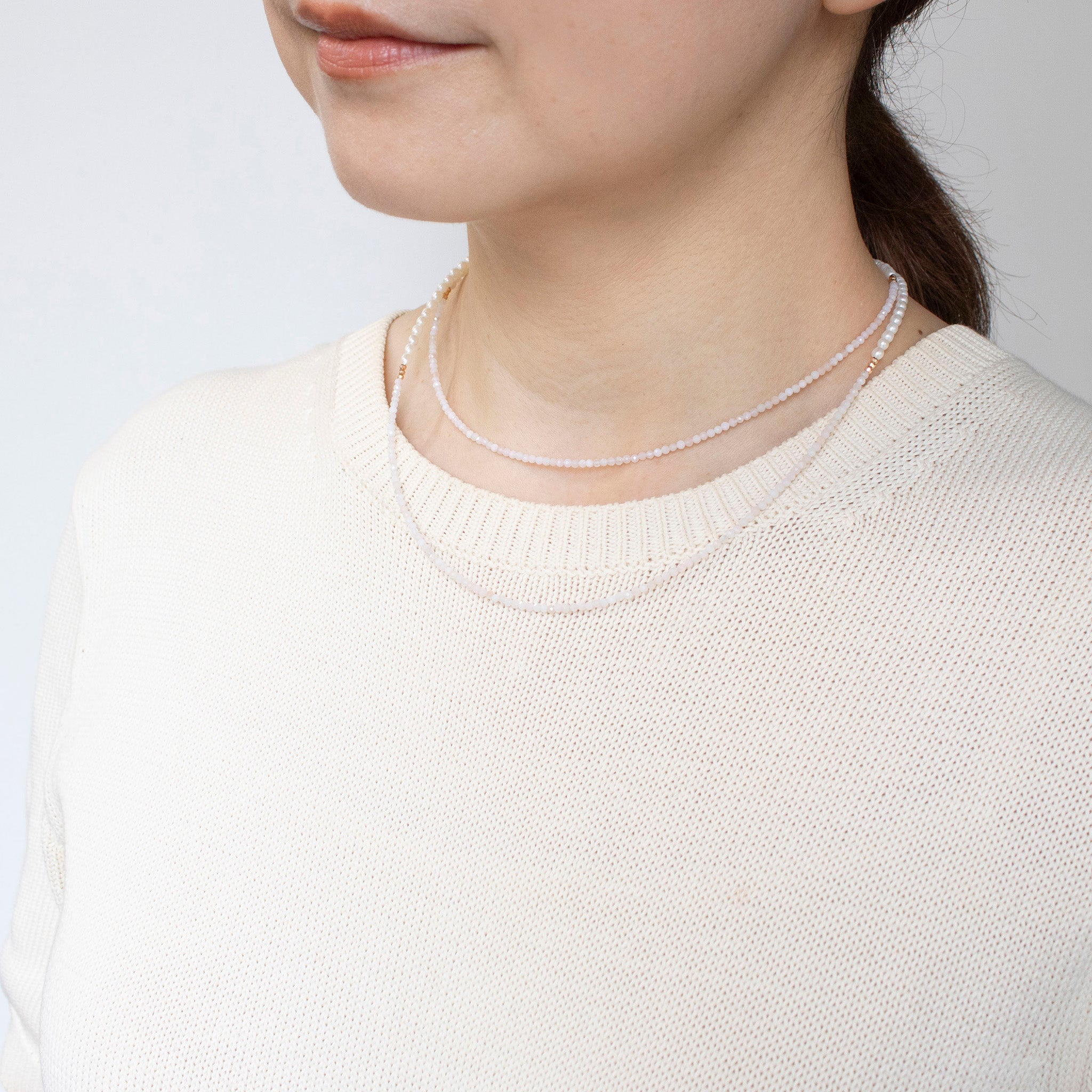 【限定数6】ピンクオパール/パール シルバーネックレス(淡水真珠/ロング/82cm/10月誕生石)《25T10243》