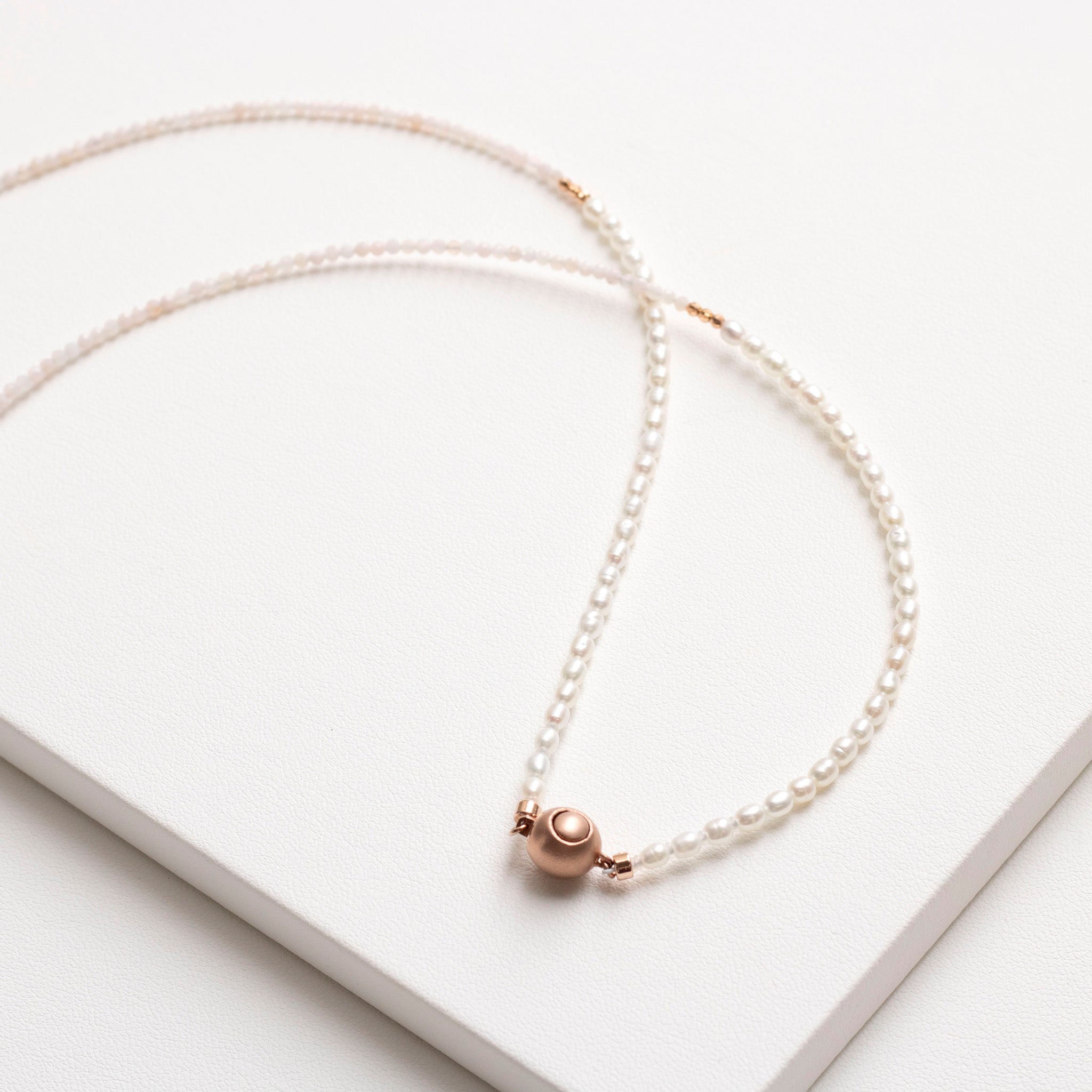 【限定数6】ピンクオパール/パール シルバーネックレス(淡水真珠/ロング/82cm/10月誕生石)《25T10243》