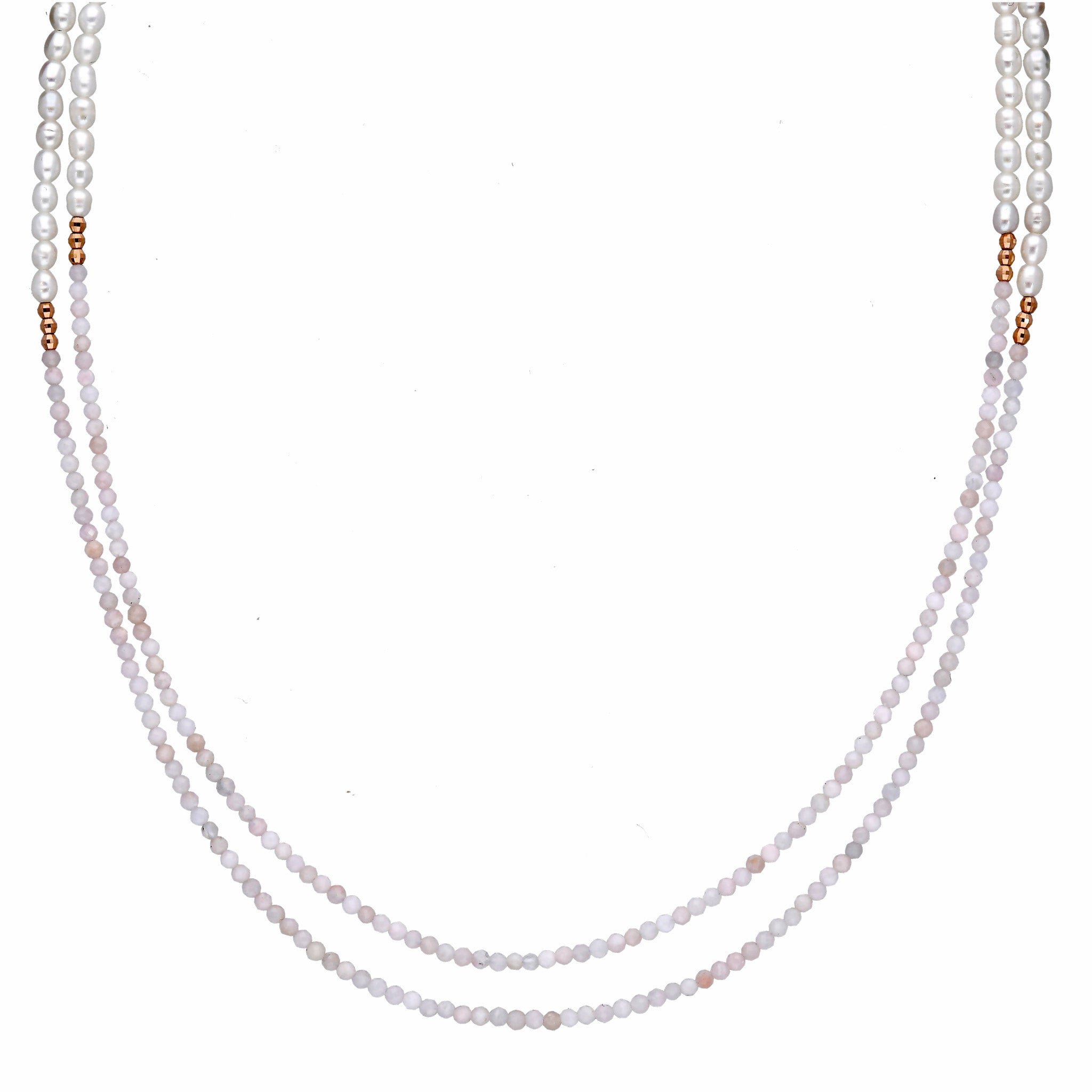 【限定数6】ピンクオパール/パール シルバーネックレス(淡水真珠/ロング/82cm/10月誕生石)《25T10243》