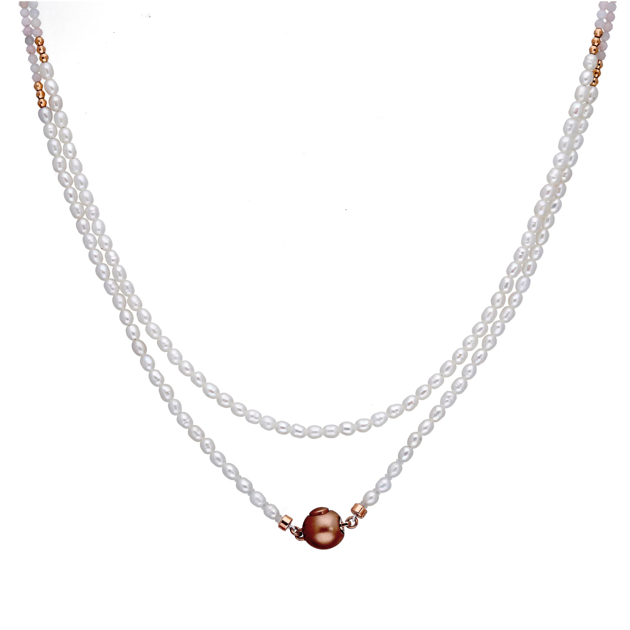 【限定数6】ピンクオパール/パール シルバーネックレス(淡水真珠/ロング/82cm/10月誕生石)《25T10243》