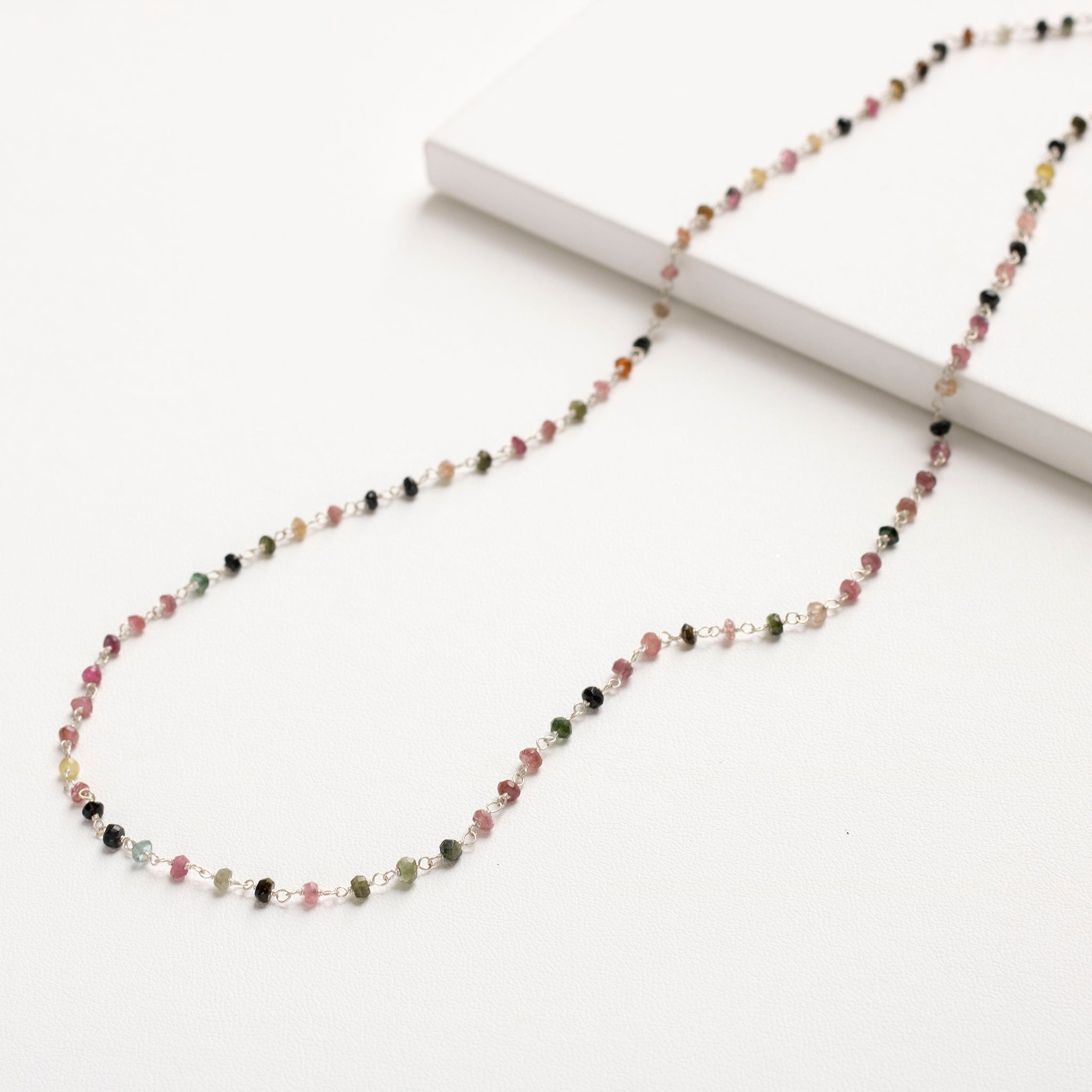 【限定数35】トルマリン シルバーネックレス(ロング/70mm/10月誕生石)《25T10246》