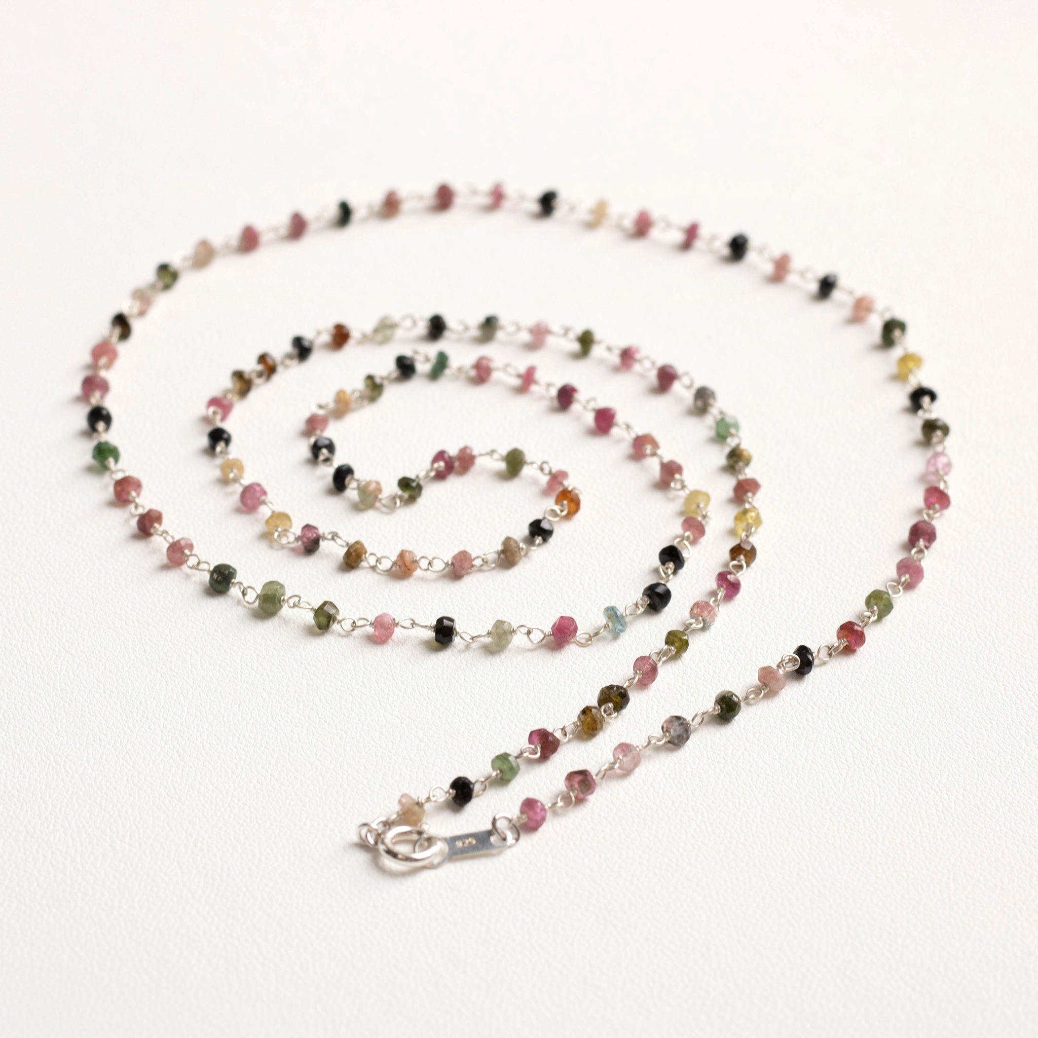 【限定数35】トルマリン シルバーネックレス(ロング/70mm/10月誕生石)《25T10246》