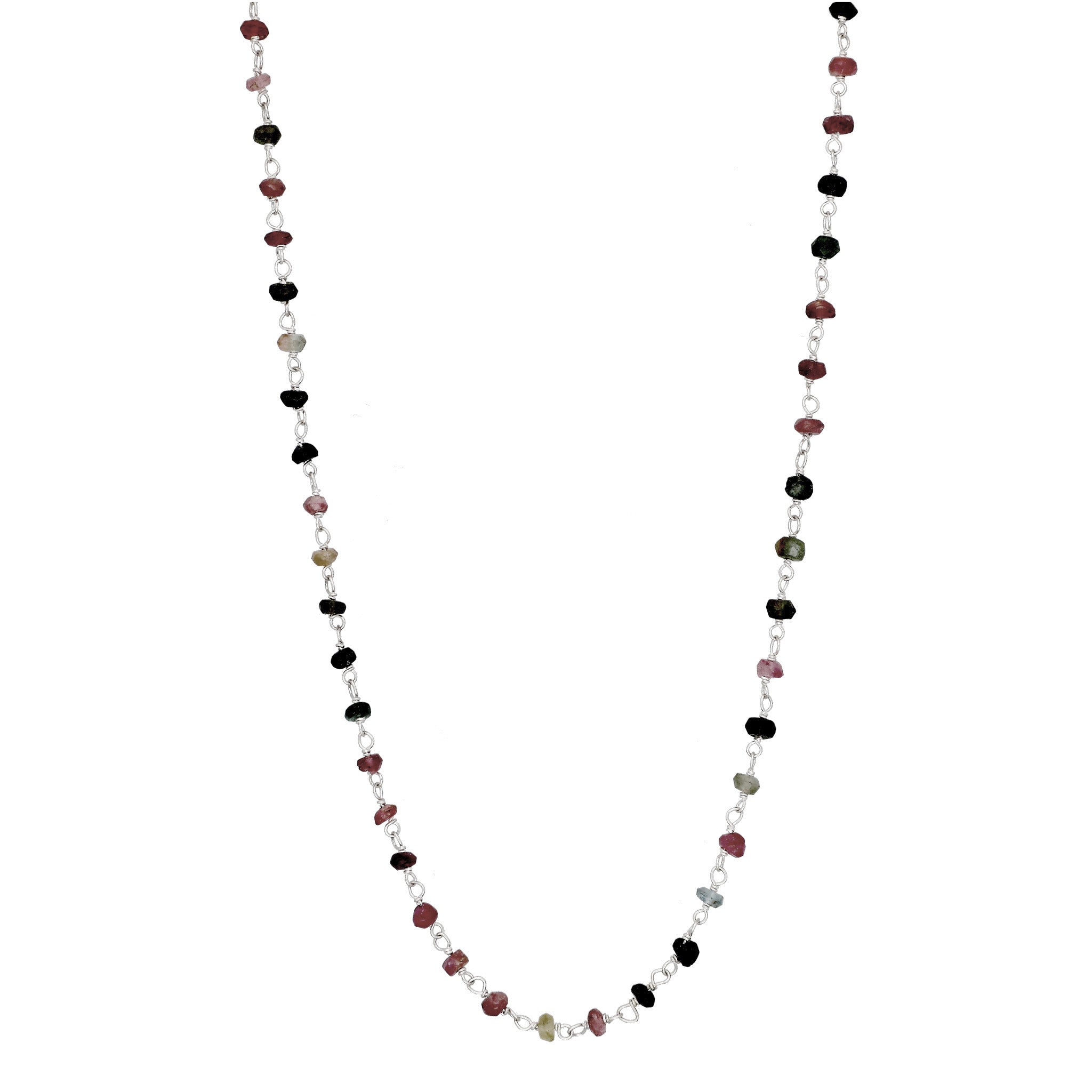 【限定数35】トルマリン シルバーネックレス(ロング/70mm/10月誕生石)《25T10246》