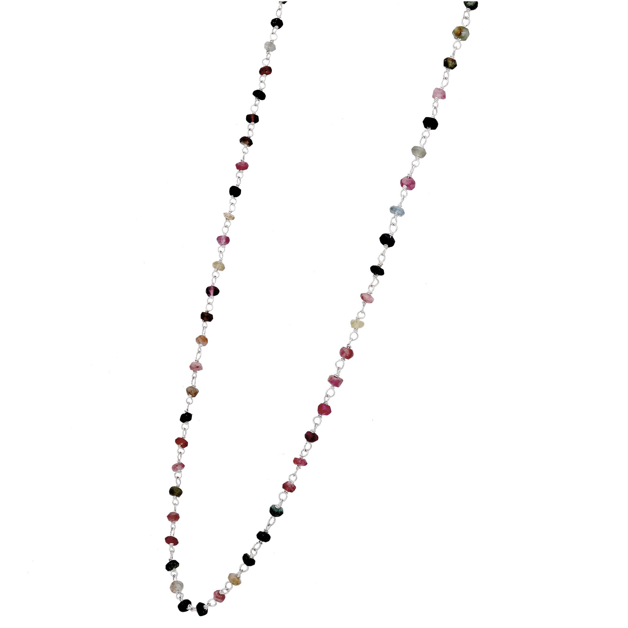 【限定数35】トルマリン シルバーネックレス(ロング/70mm/10月誕生石)《25T10246》