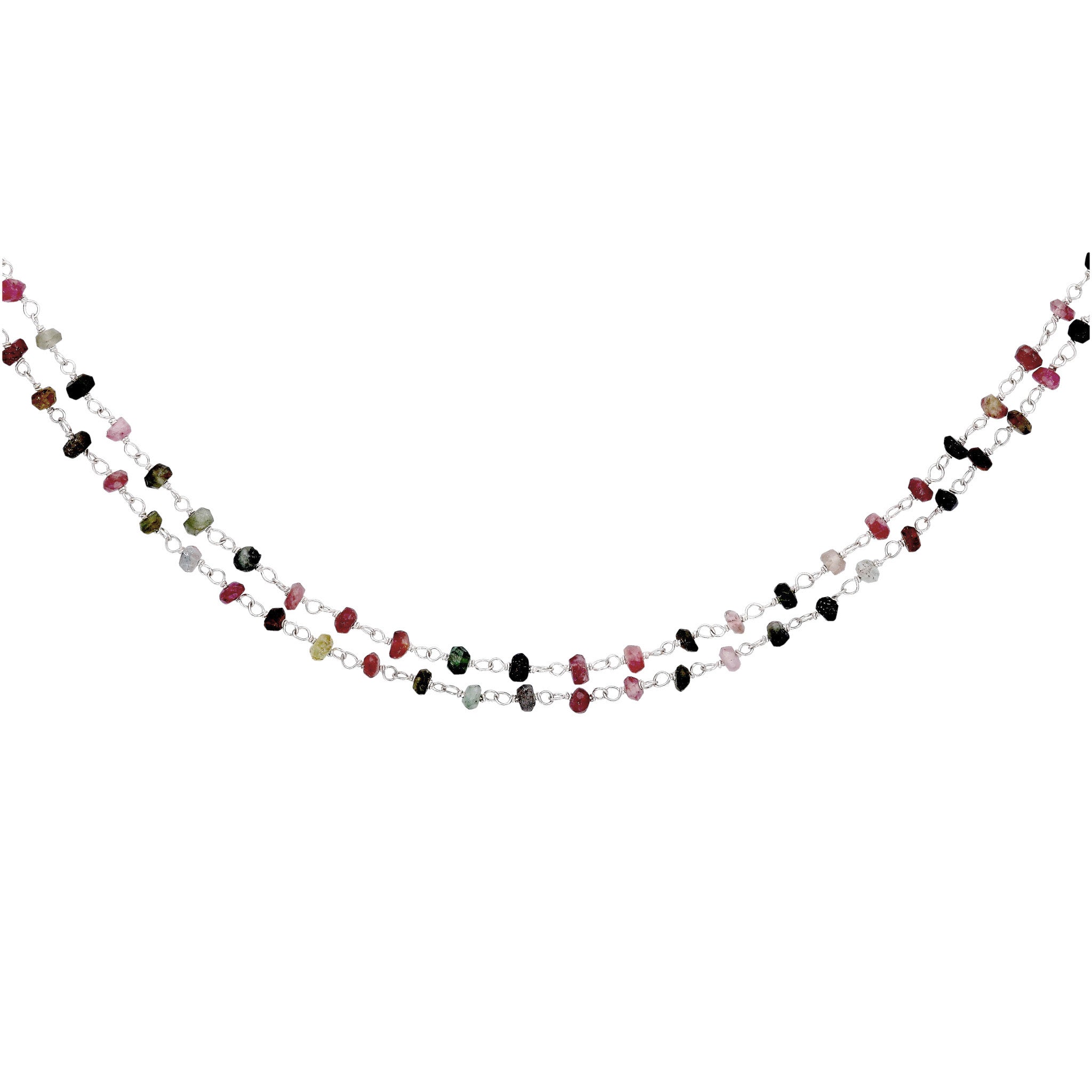【限定数35】トルマリン シルバーネックレス(ロング/70mm/10月誕生石)《25T10246》