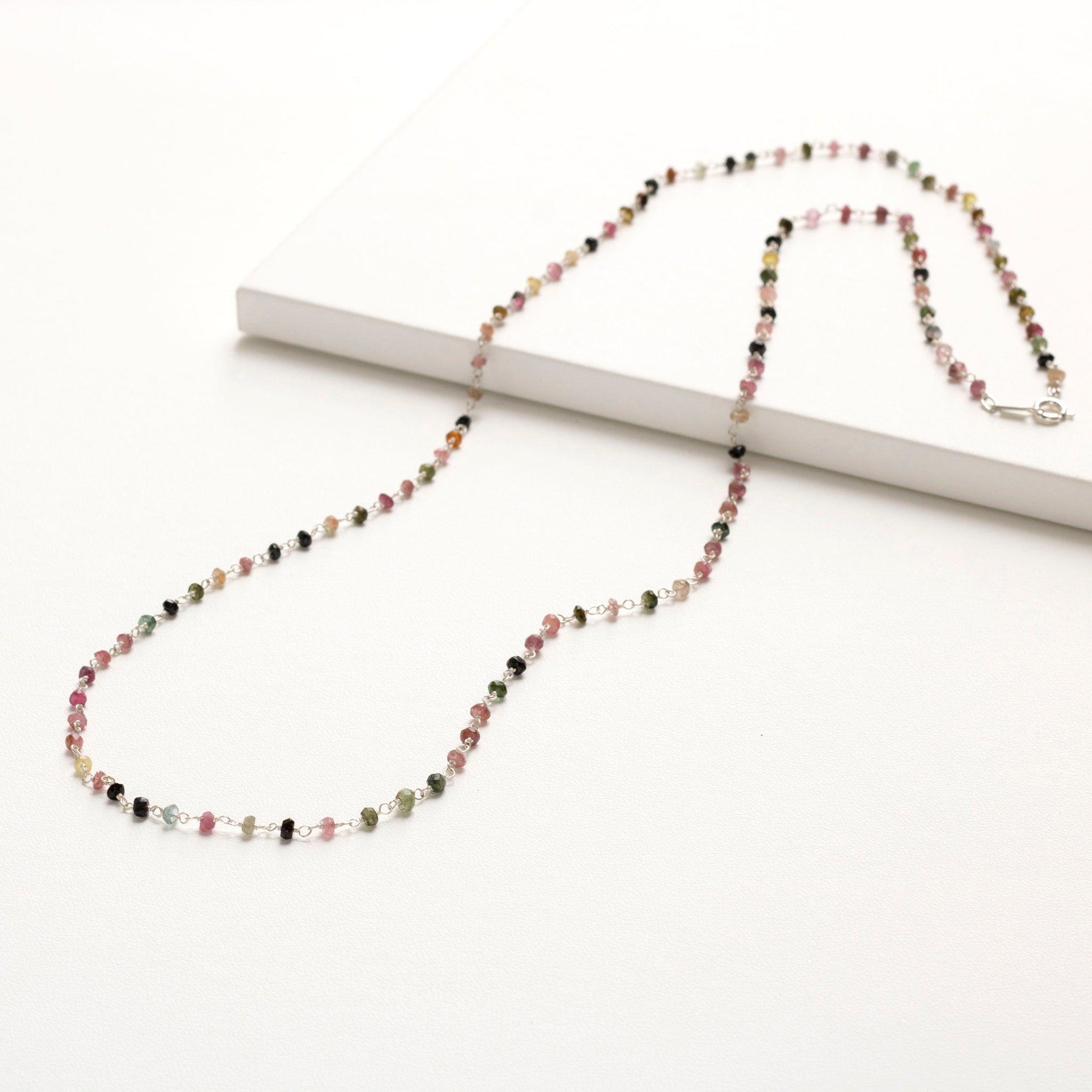 【限定数35】トルマリン シルバーネックレス(ロング/70mm/10月誕生石)《25T10246》