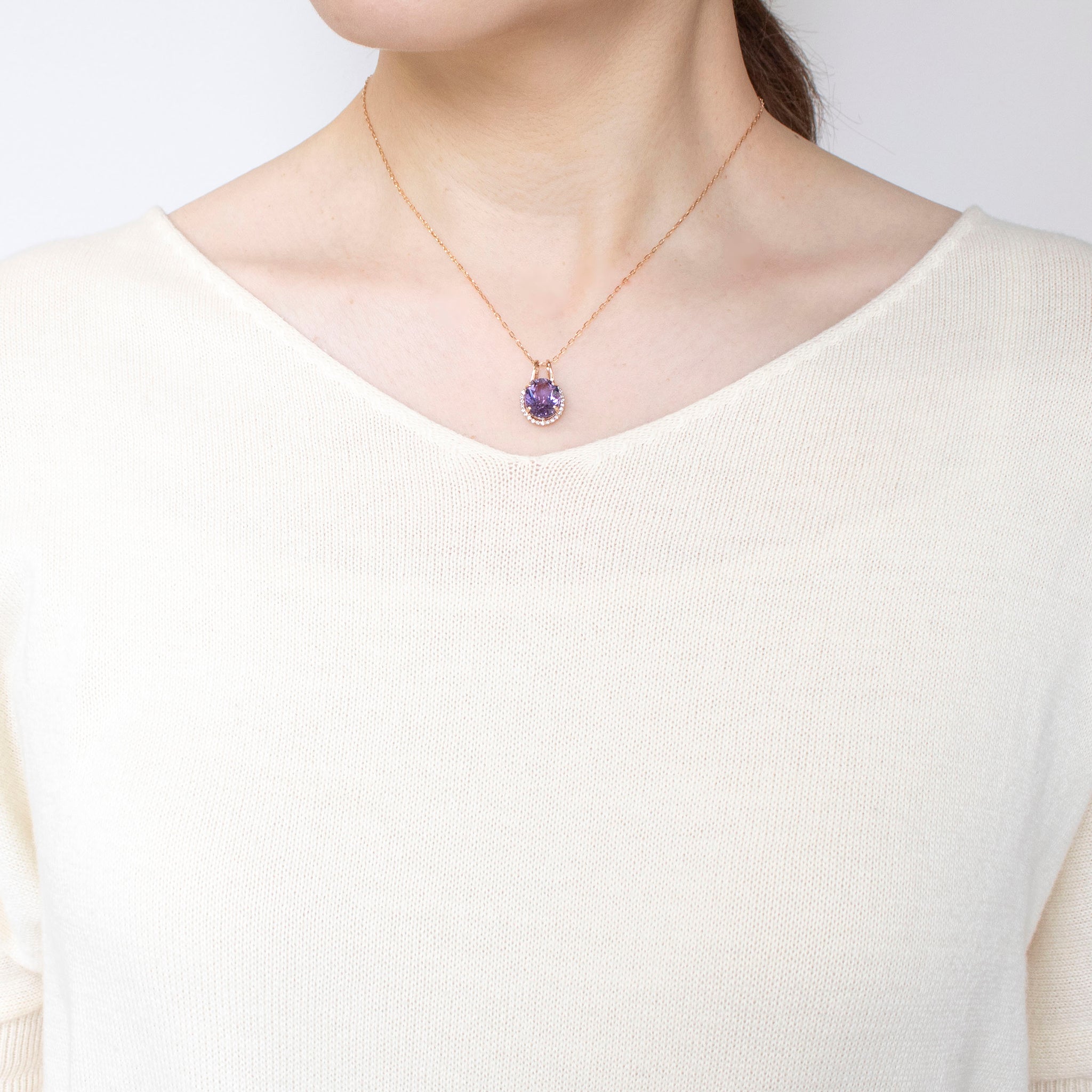 【限定数1】スキャポライト/ダイヤモンド K18ネックレス(3.40カラット/鑑別書付)《25T10252》