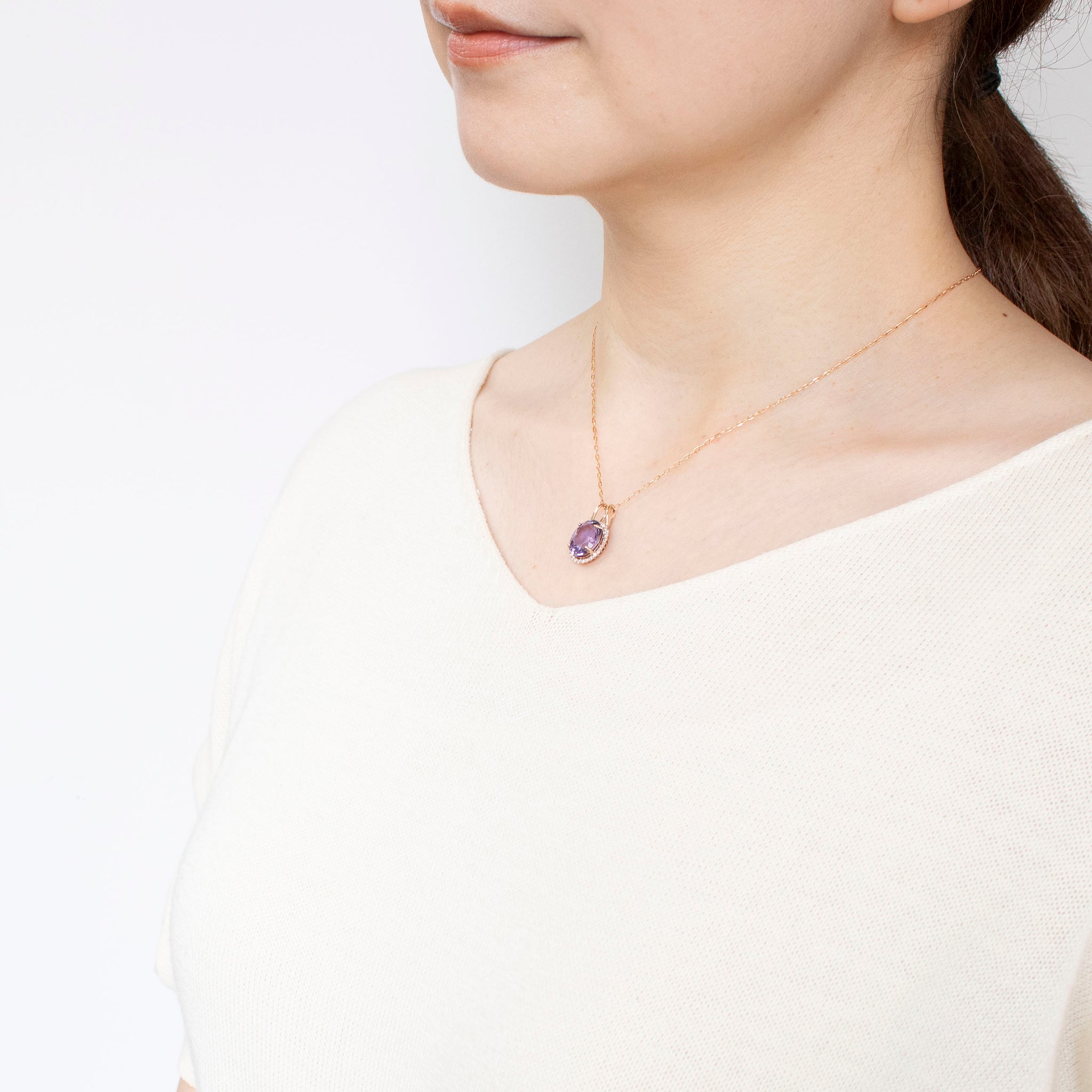 【限定数1】スキャポライト/ダイヤモンド K18ネックレス(3.40カラット/鑑別書付)《25T10252》