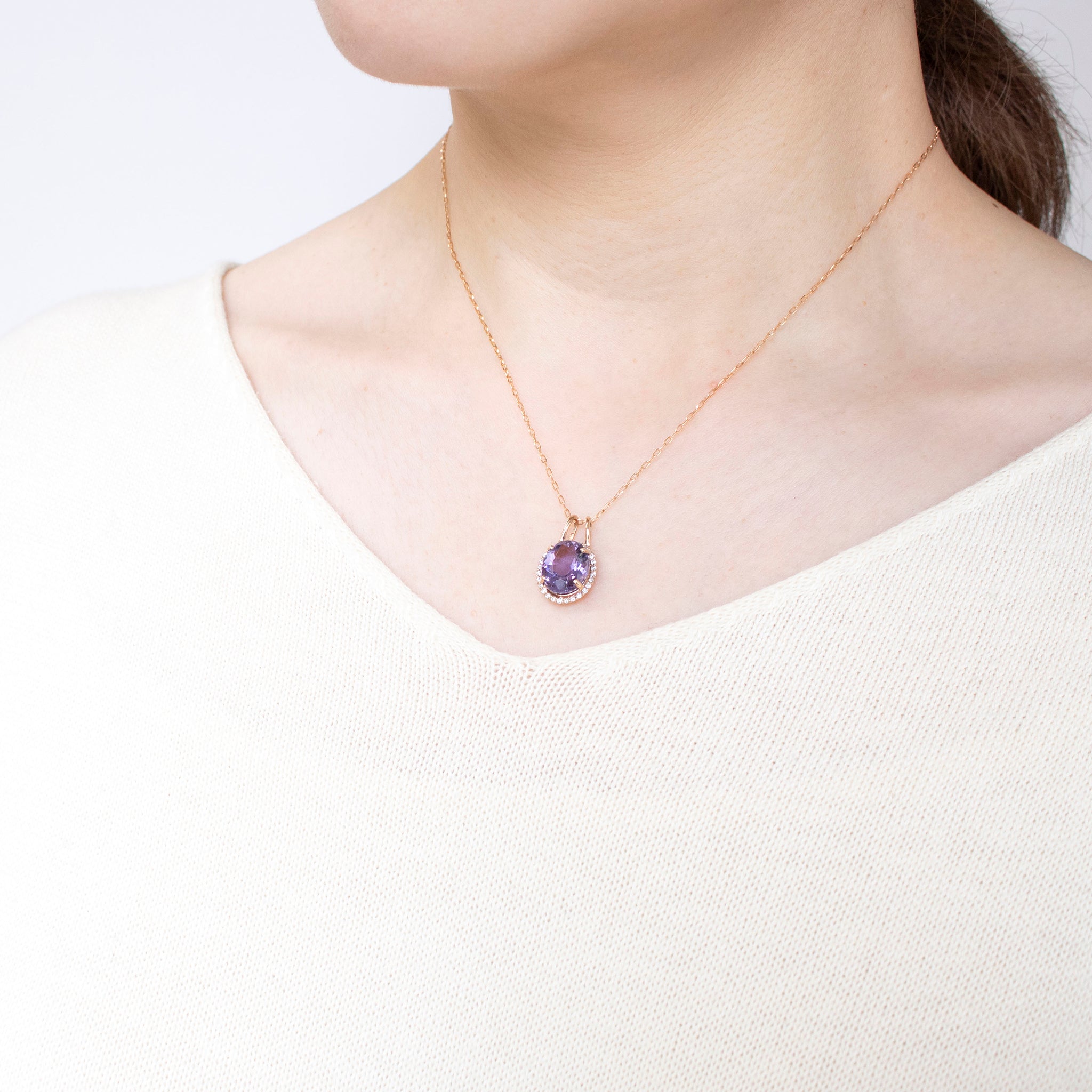 【限定数1】スキャポライト/ダイヤモンド K18ネックレス(3.40カラット/鑑別書付)《25T10252》