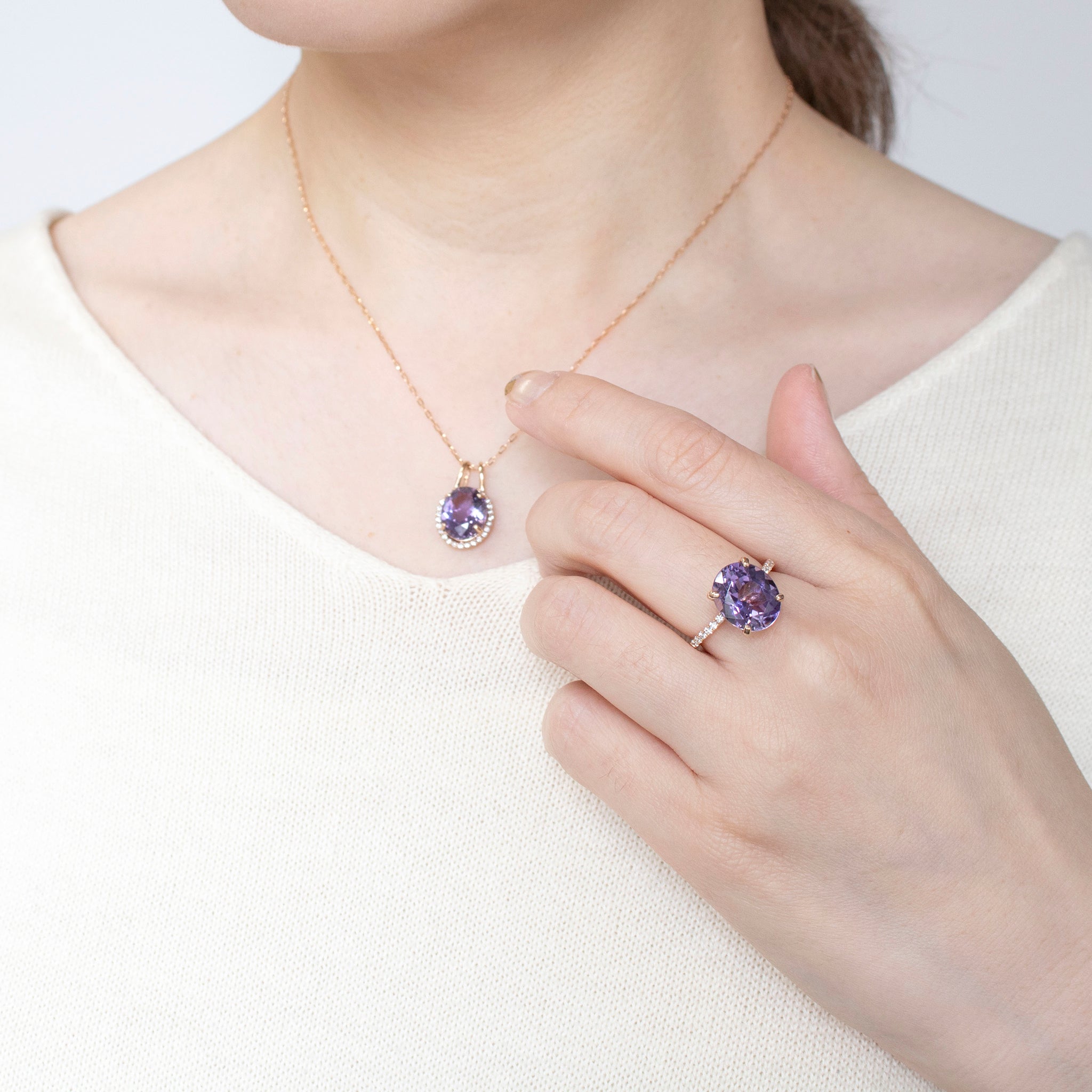 【限定数1】スキャポライト/ダイヤモンド K18ネックレス(3.40カラット/鑑別書付)《25T10252》