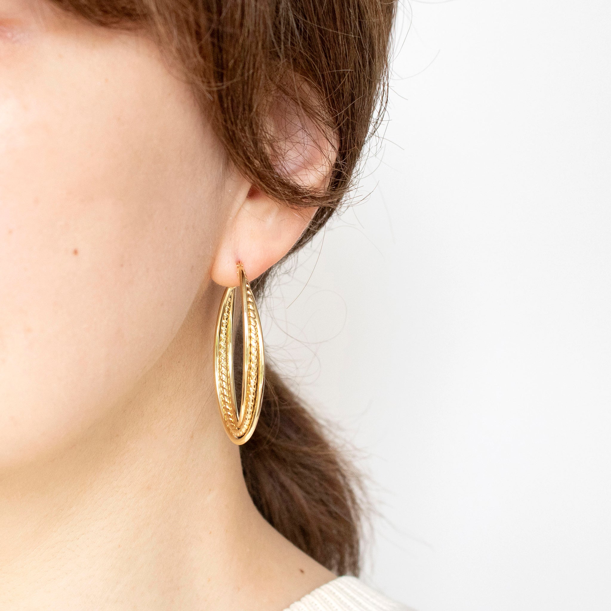 K18ピアス(フープ/イタリア製)《25T10255》