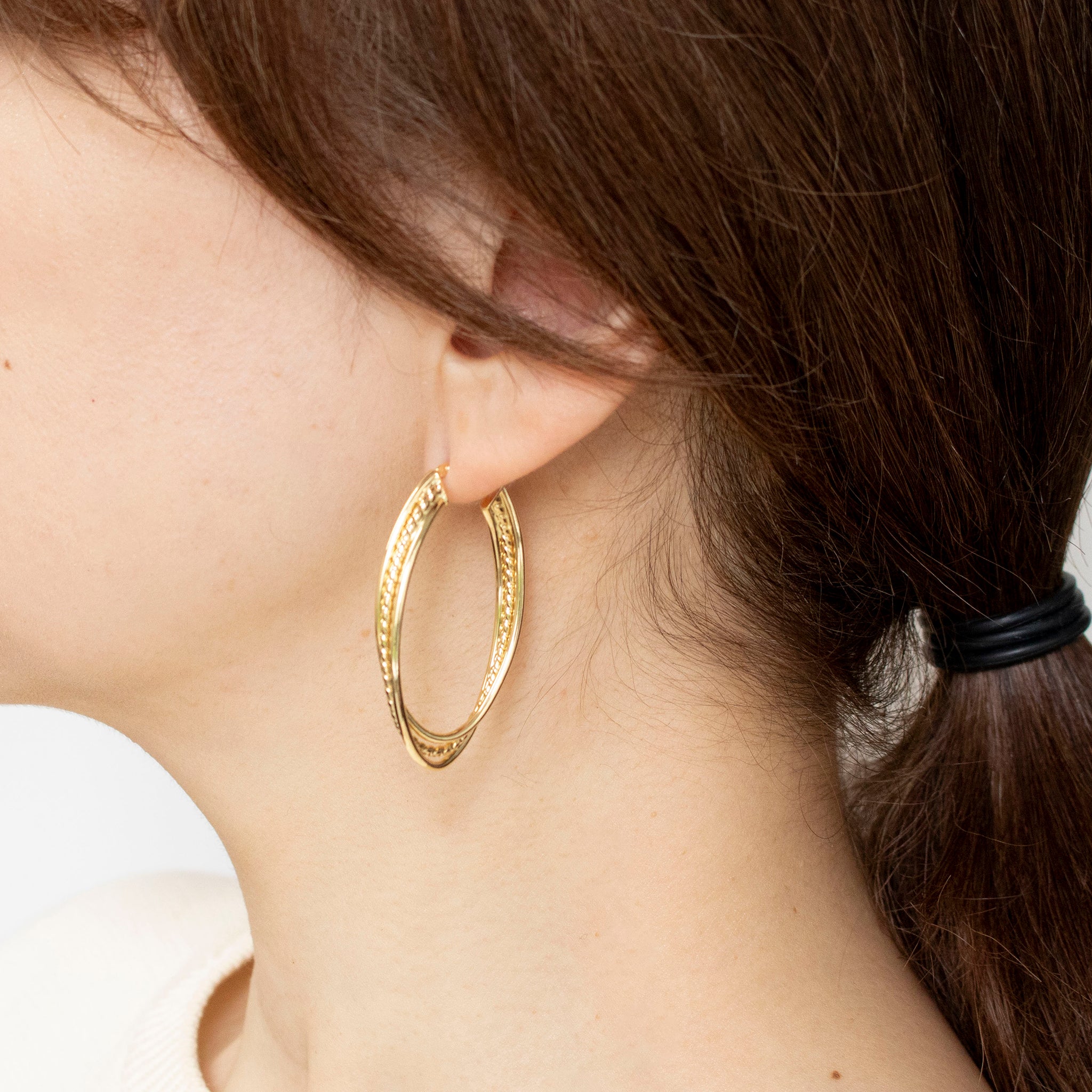 K18ピアス(フープ/イタリア製)《25T10255》