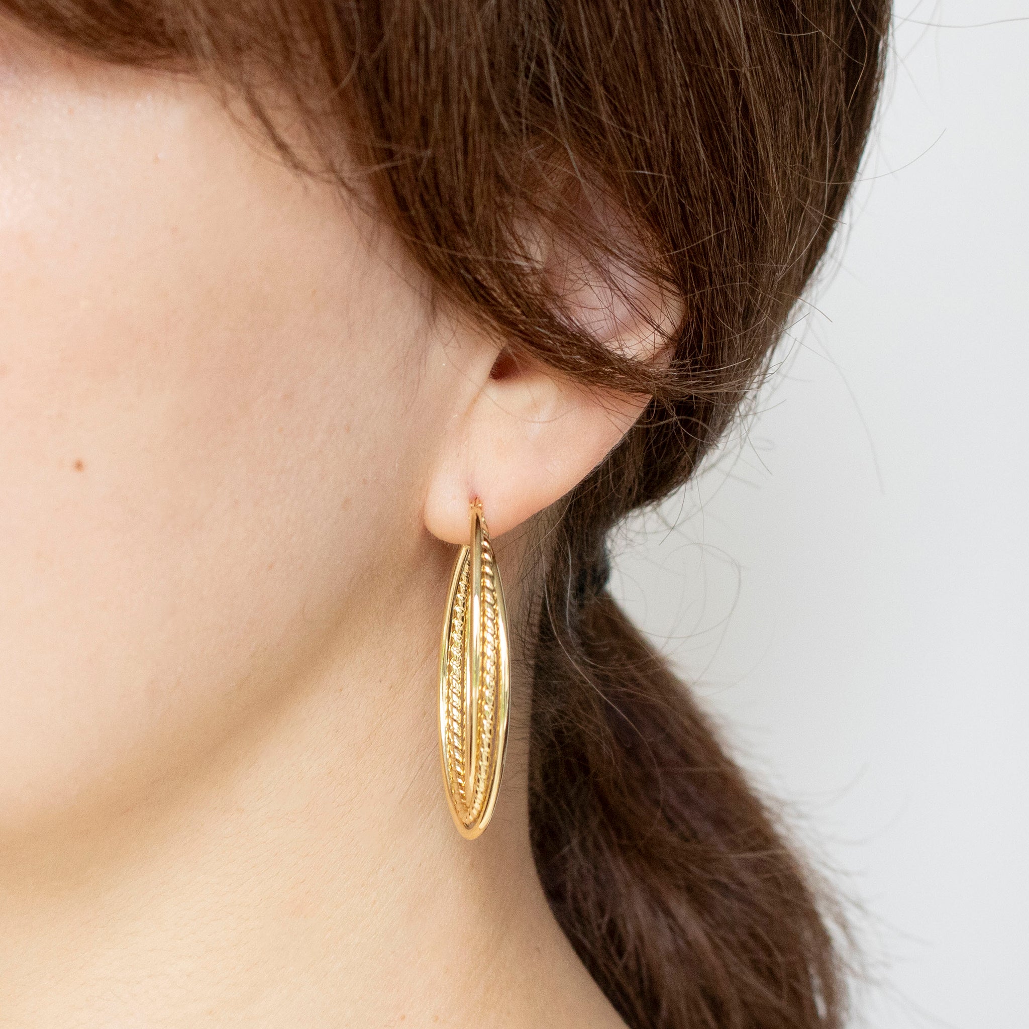 K18ピアス(フープ/イタリア製)《25T10255》