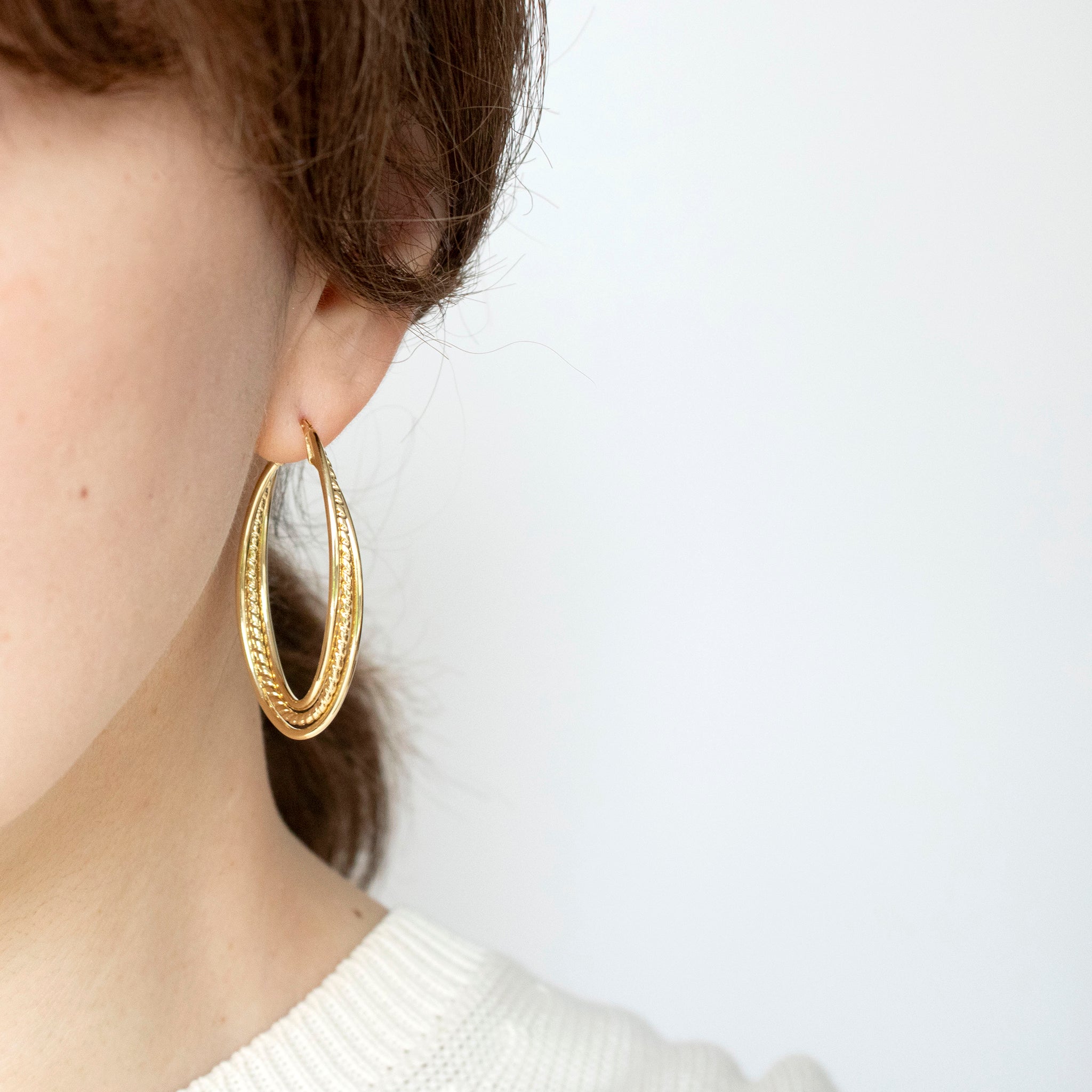 K18ピアス(フープ/イタリア製)《25T10255》