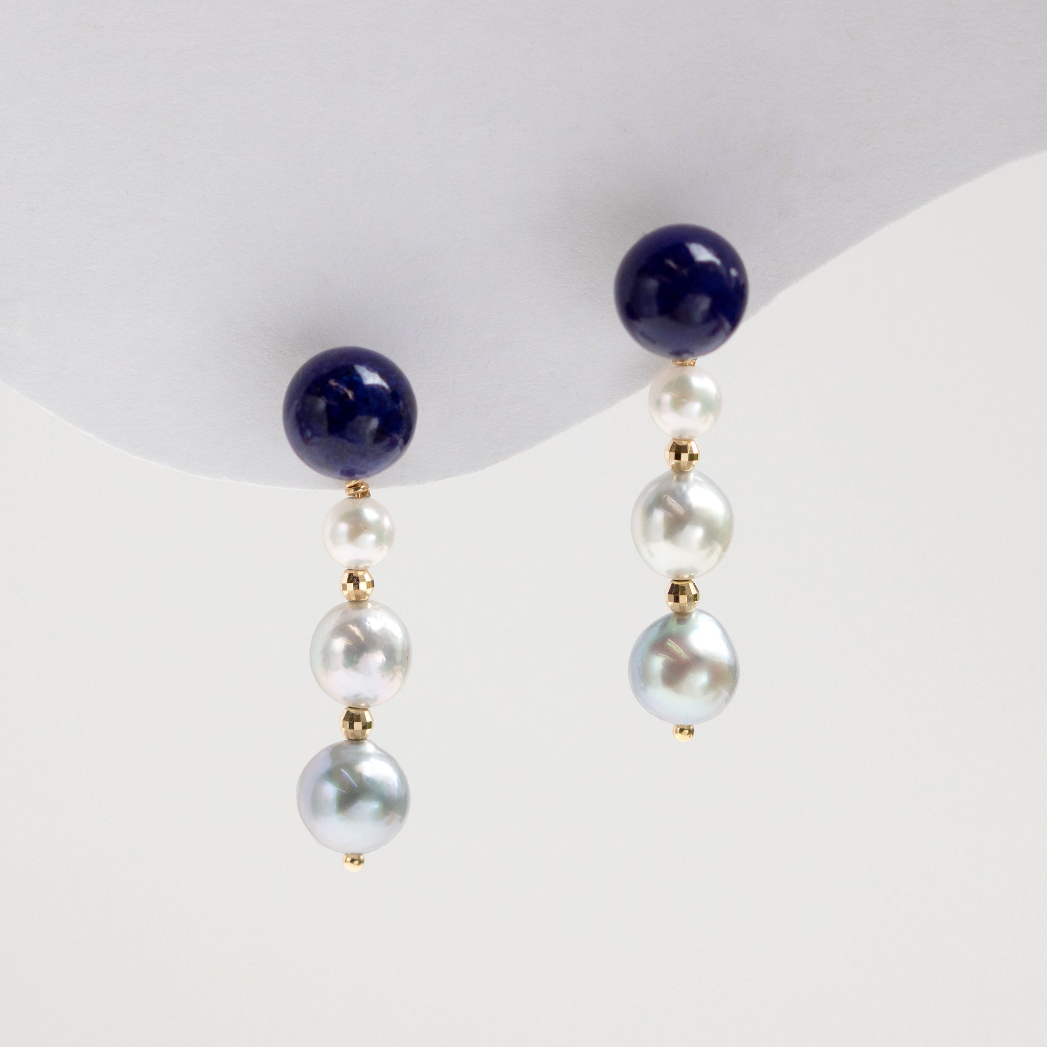 【限定7点】ラピスラズリ/パール K18ピアス(アコヤ真珠)《25T10278》