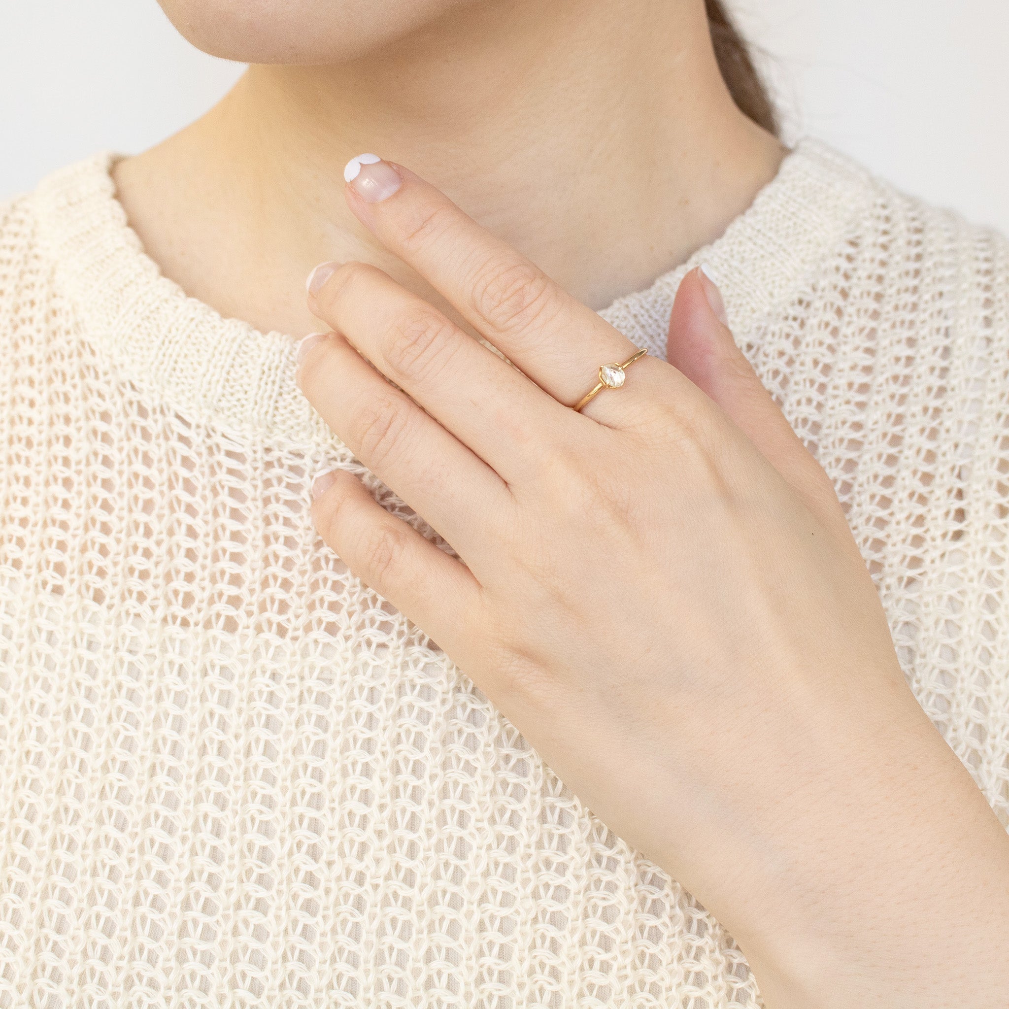 【限定1点】ダイヤモンド K18リング(4月誕生石)《25T10292》