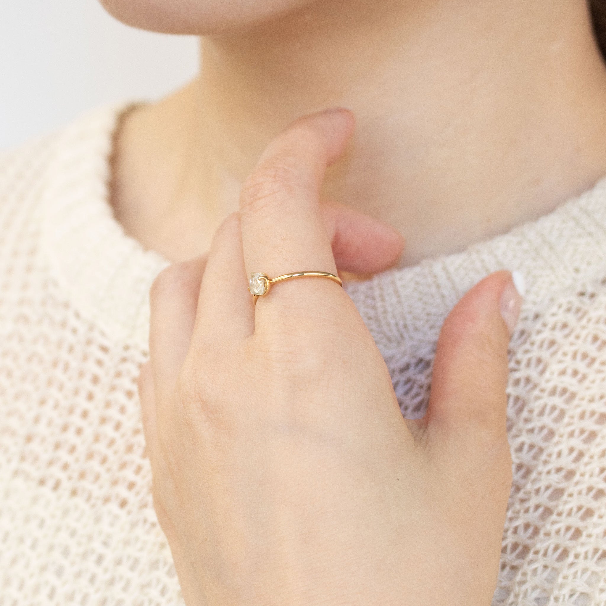 【限定1点】ダイヤモンド K18リング(4月誕生石)《25T10292》