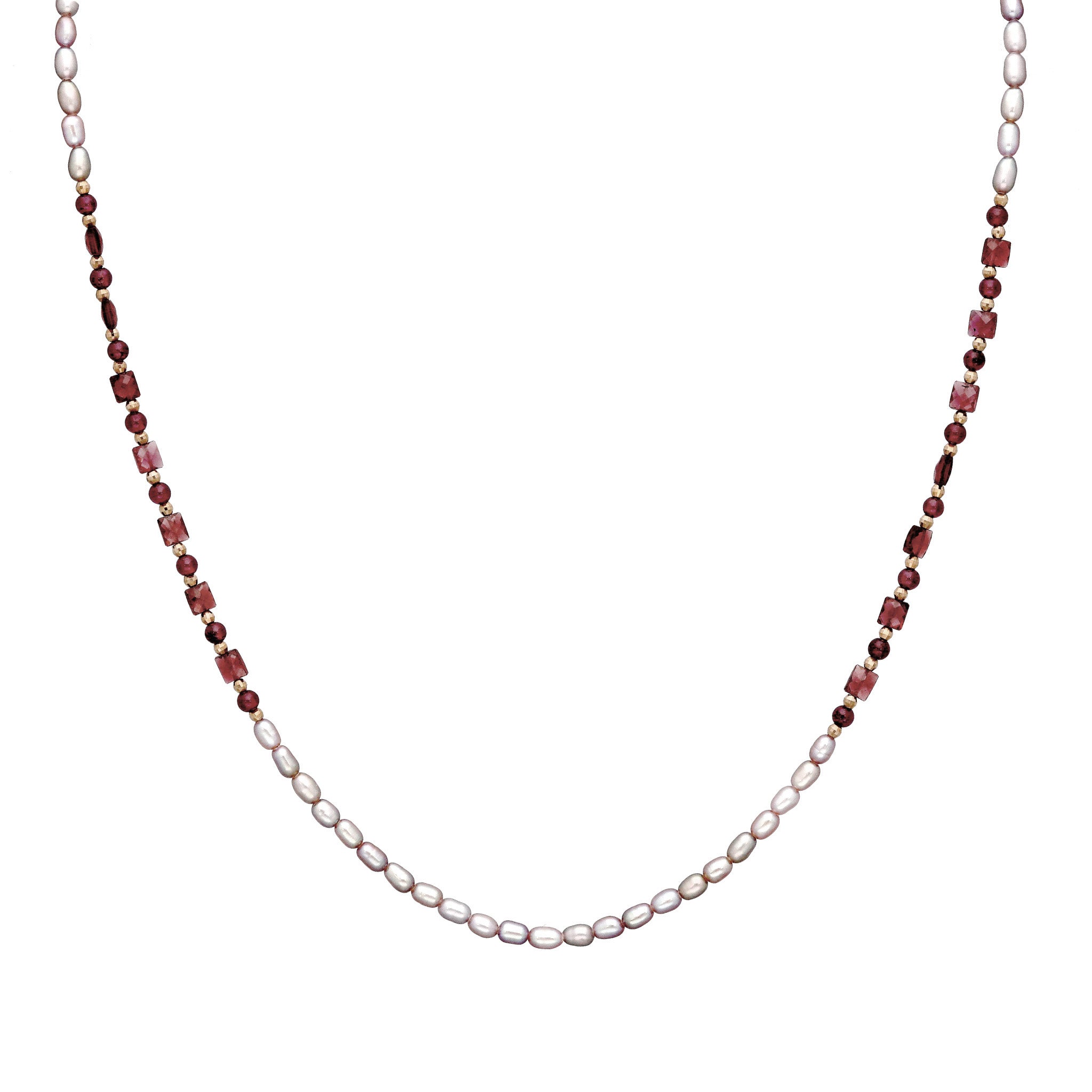 【限定5点】ガーネット/パール シルバーネックレス(淡水真珠)《25T10297》