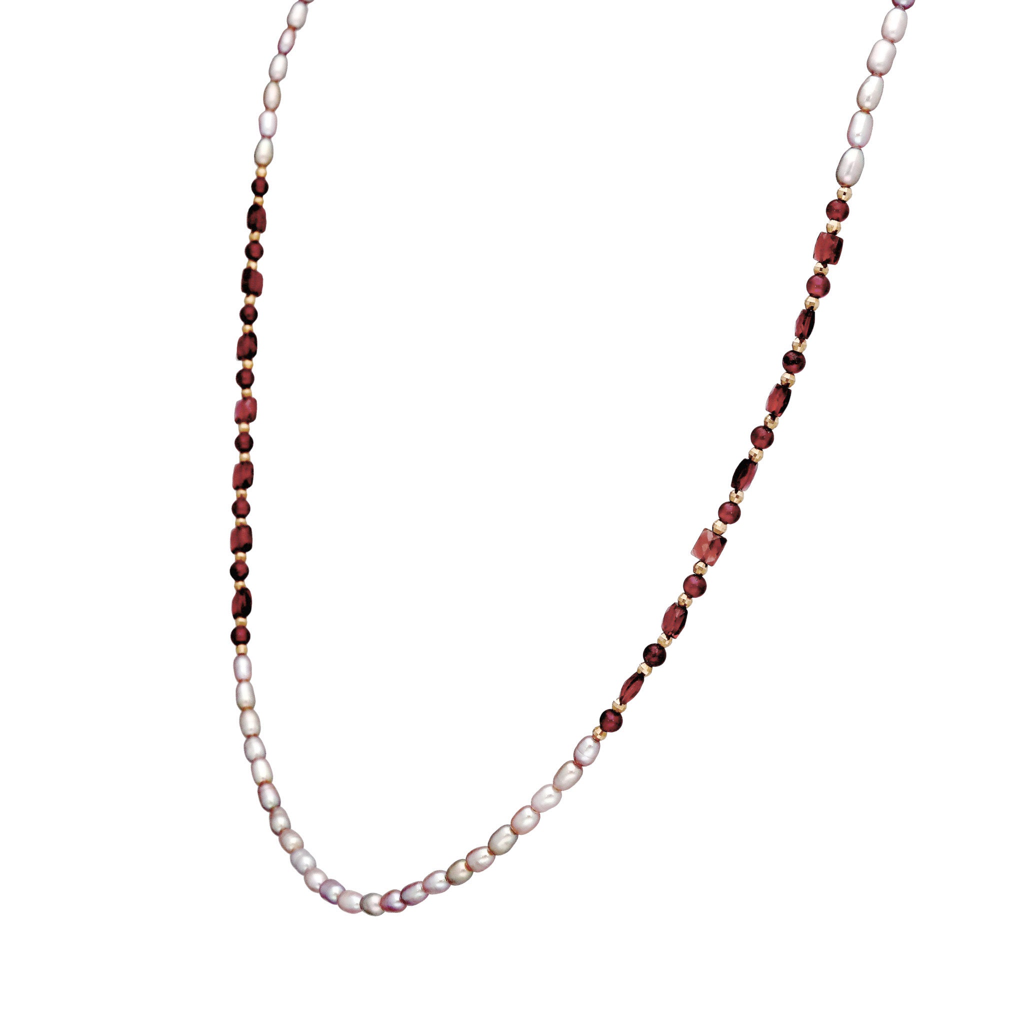 【限定5点】ガーネット/パール シルバーネックレス(淡水真珠)《25T10297》