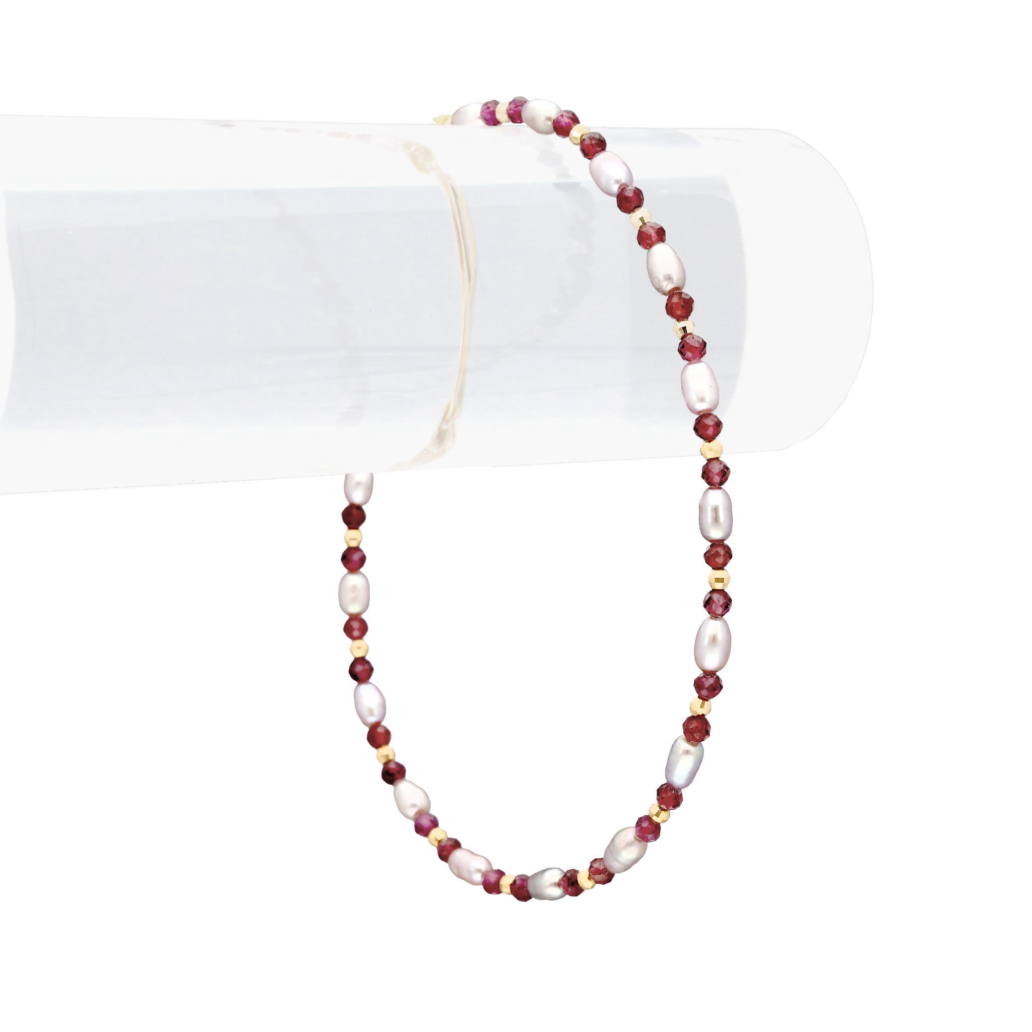 【限定5点】ガーネット/パール K18ブレスレット(淡水真珠)《25T10298》