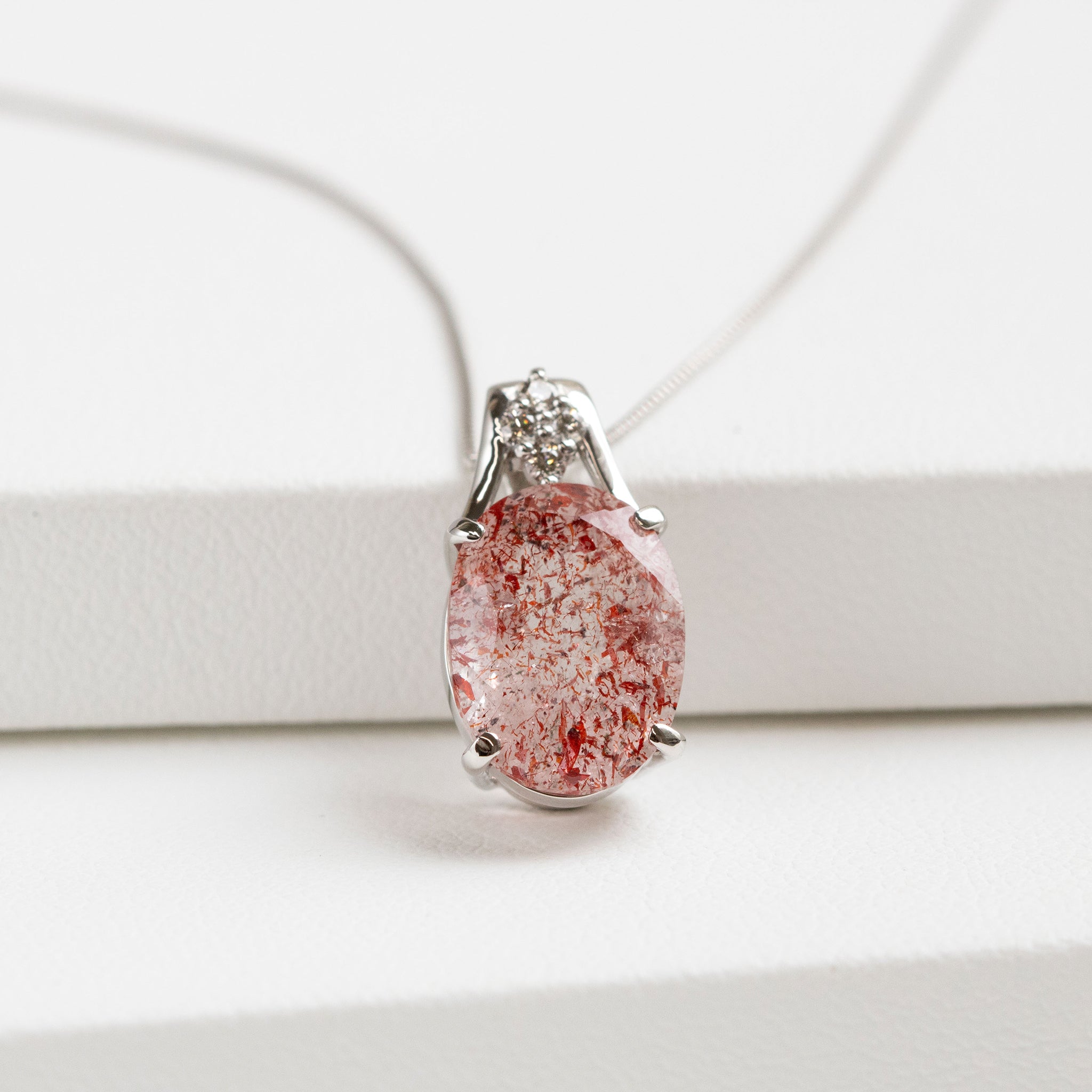 【限定1点】クォーツ/ダイヤモンド プラチナネックレス《25T10309》