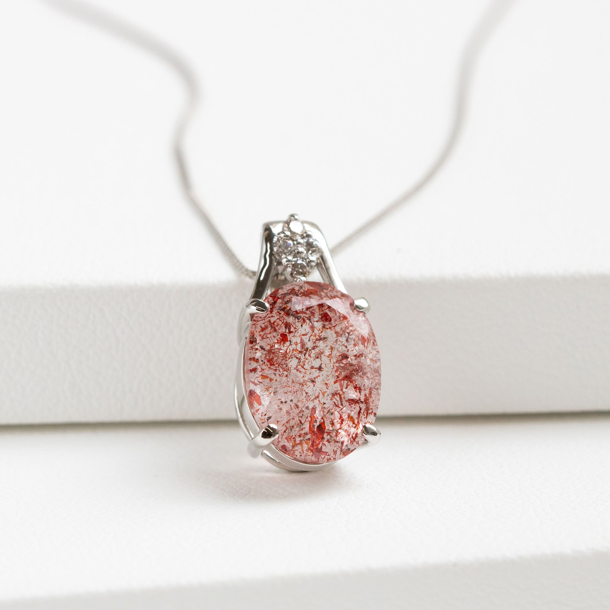 【限定1点】クォーツ/ダイヤモンド プラチナネックレス《25T10309》