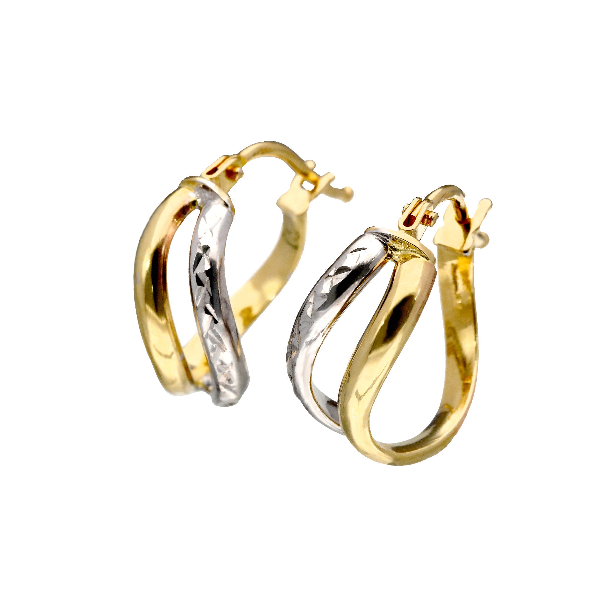 K18ピアス(コンビカラー/イタリア製)《25T10317》