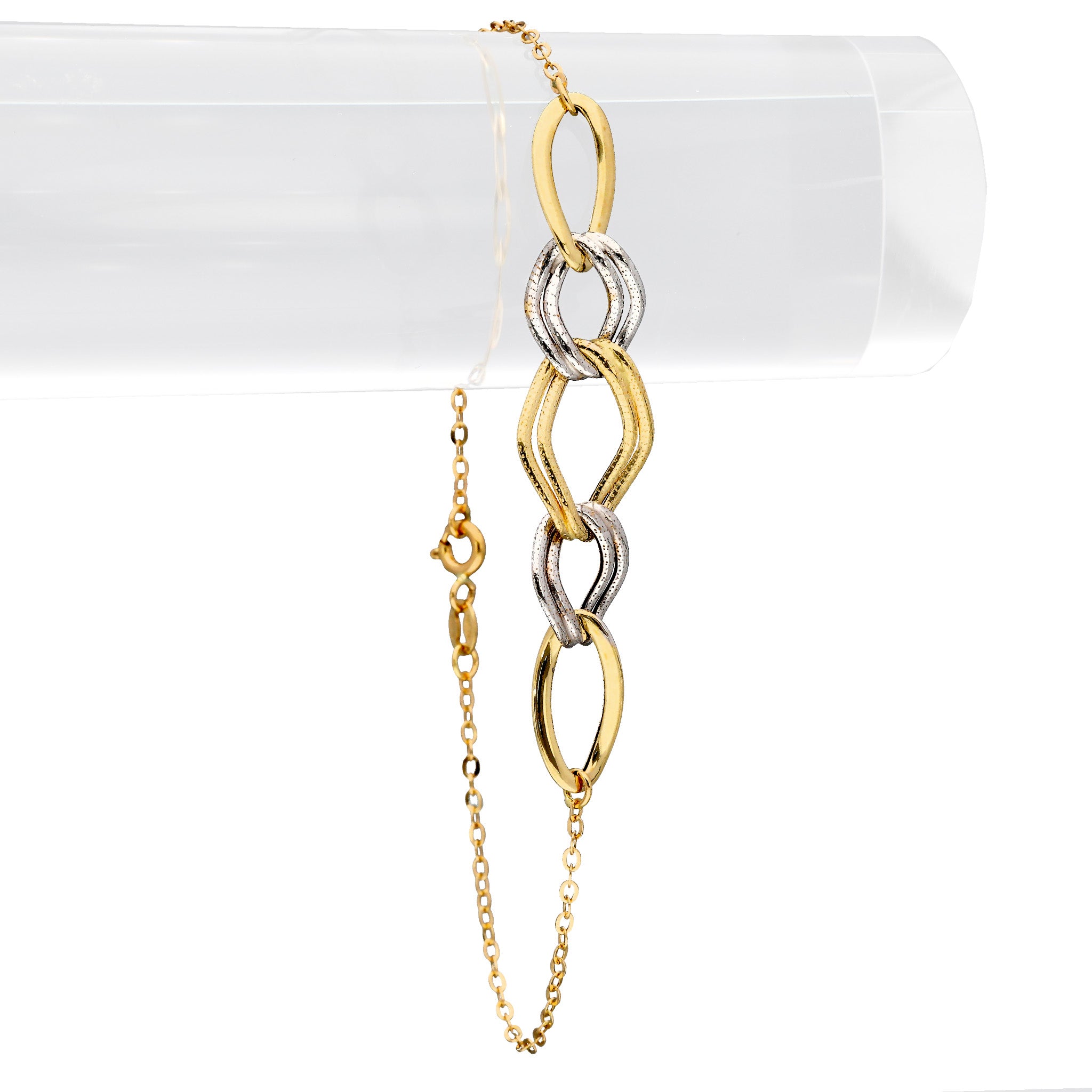 K18ブレスレット(コンビカラー/イタリア製)《25T10321》