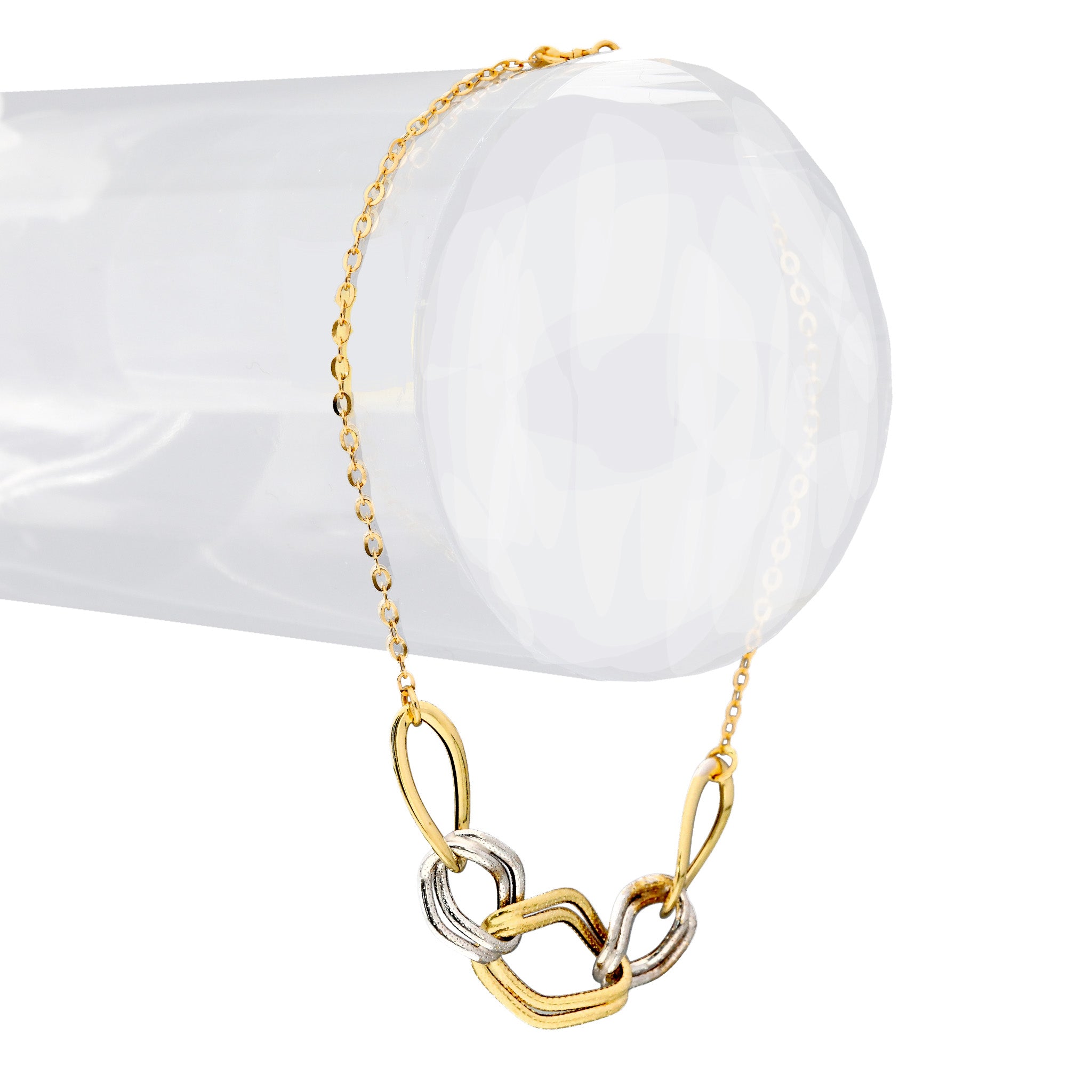 K18ブレスレット(コンビカラー/イタリア製)《25T10321》