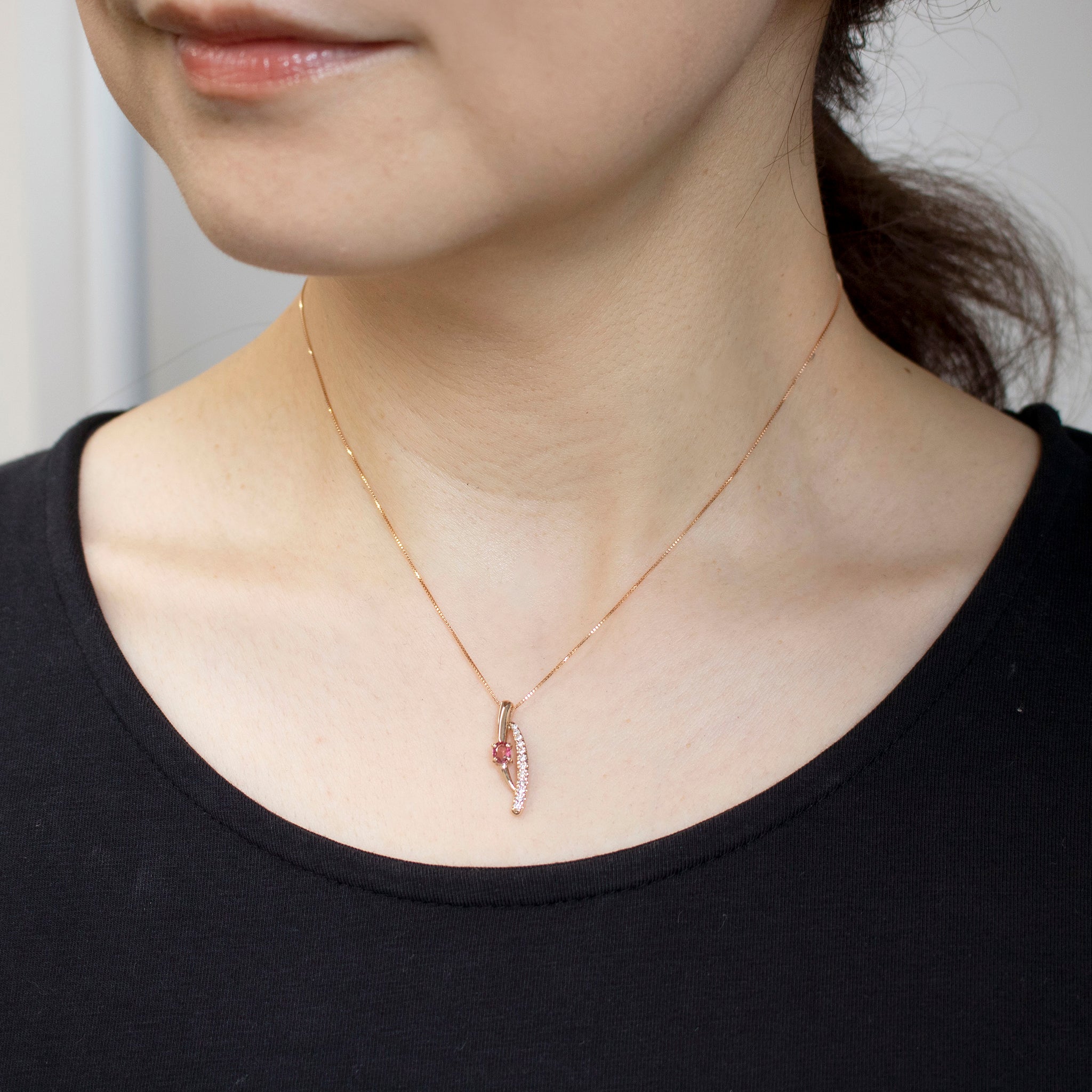 【限定5点】パパラチアサファイア/ダイヤモンド K18ネックレス(9月誕生石/鑑別書付)《25V00505》