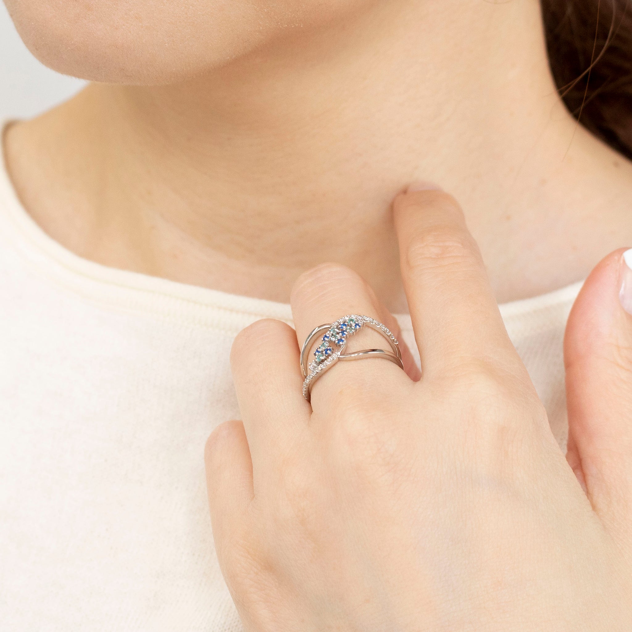 【限定5点】パライバトルマリン/アウイナイト プラチナリング(10月誕生石)《25V00509》