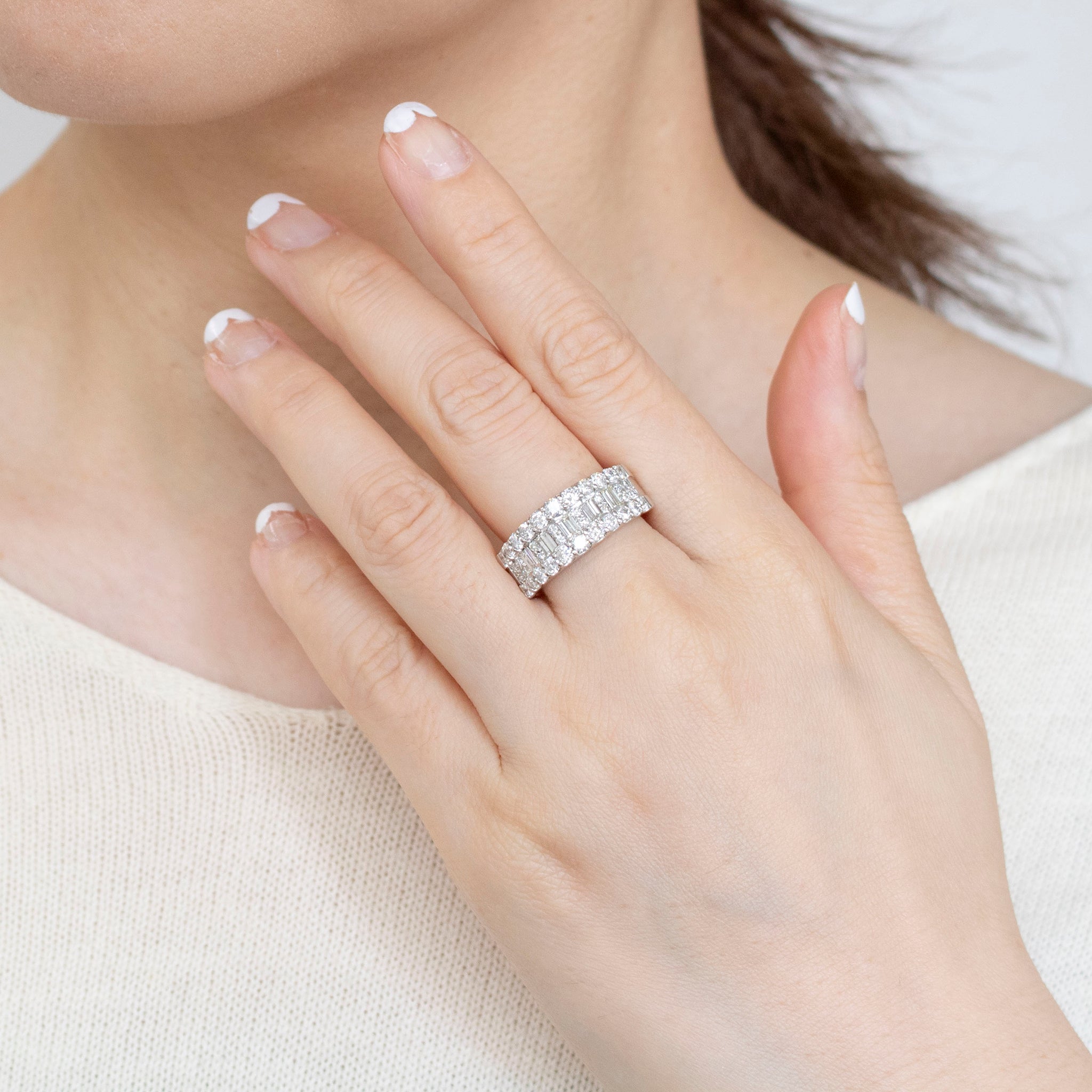 ダイヤモンド プラチナリング(計1.5カラット/4月誕生石/鑑別書付)《25V00603》