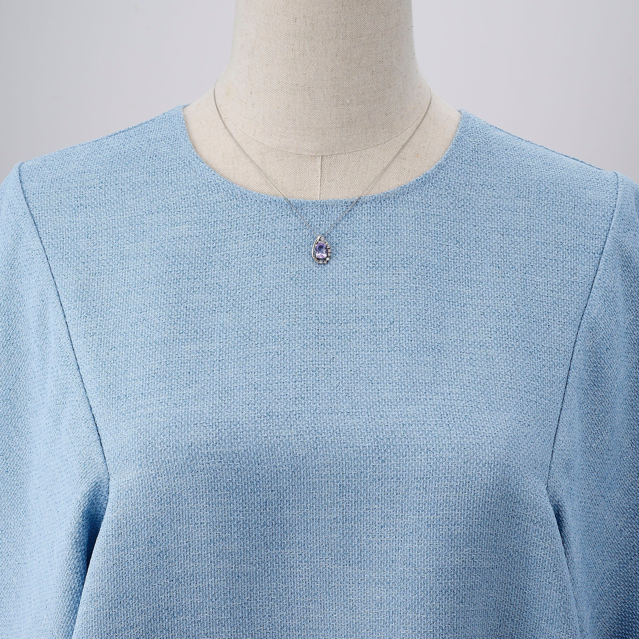 ゾイサイト/ダイヤモンド プラチナネックレス(鑑別書付)《25V00702》