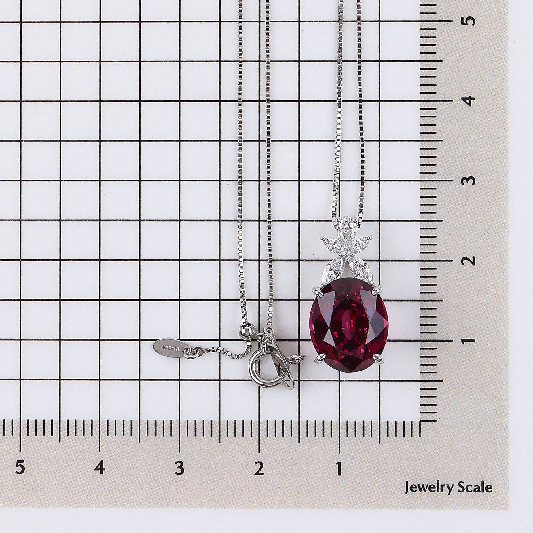 【限定1点】ロードライトガーネット/ダイヤモンド プラチナネックレス(6.83カラット/1月誕生石/鑑別書付)《25V00803》