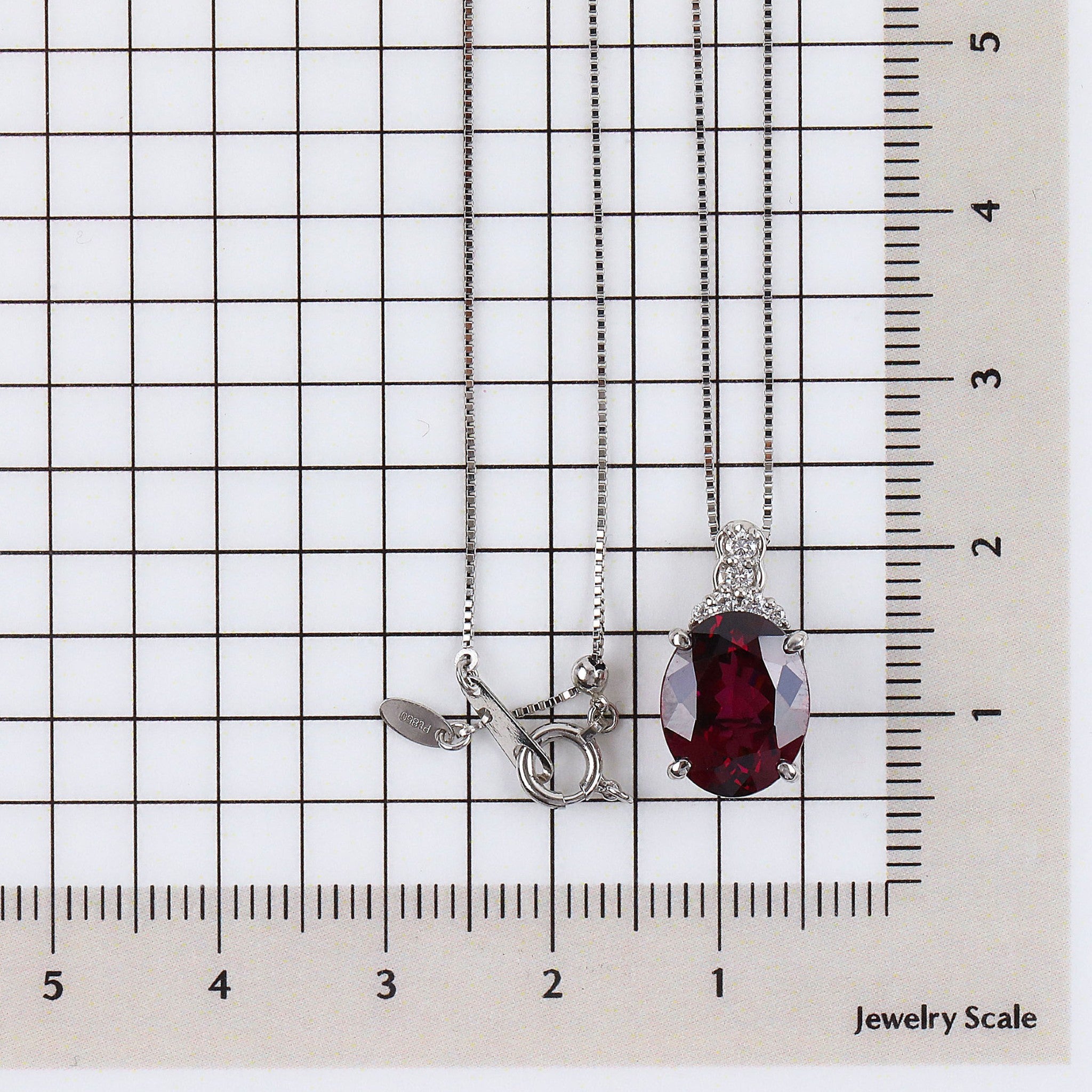 【限定1点】ロードライトガーネット/ダイヤモンド プラチナネックレス(4.21カラット/1月誕生石/鑑別書付)《25V00804》