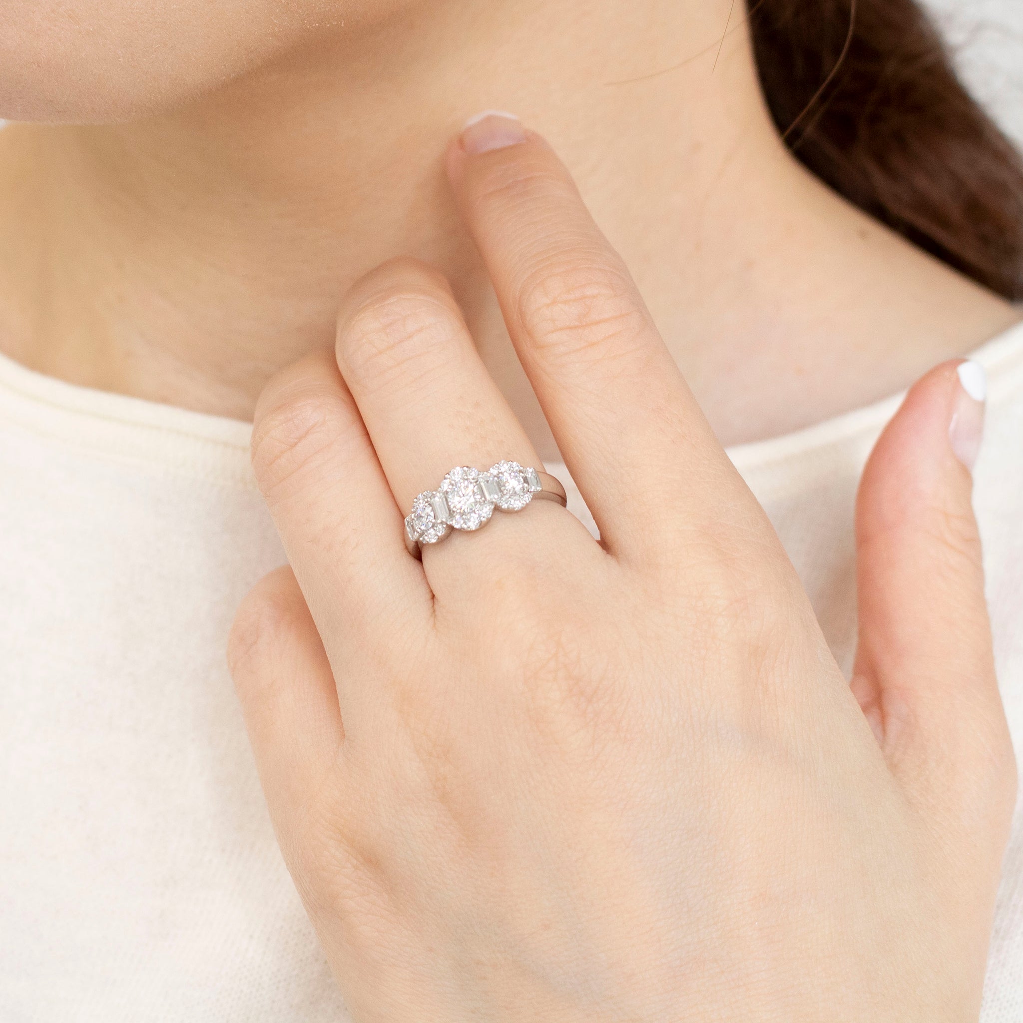 ダイヤモンド プラチナリング(0.2カラット/Gカラー/SIクラス/GOOD/4月誕生石/グレーディングレポート付)《25V00908》