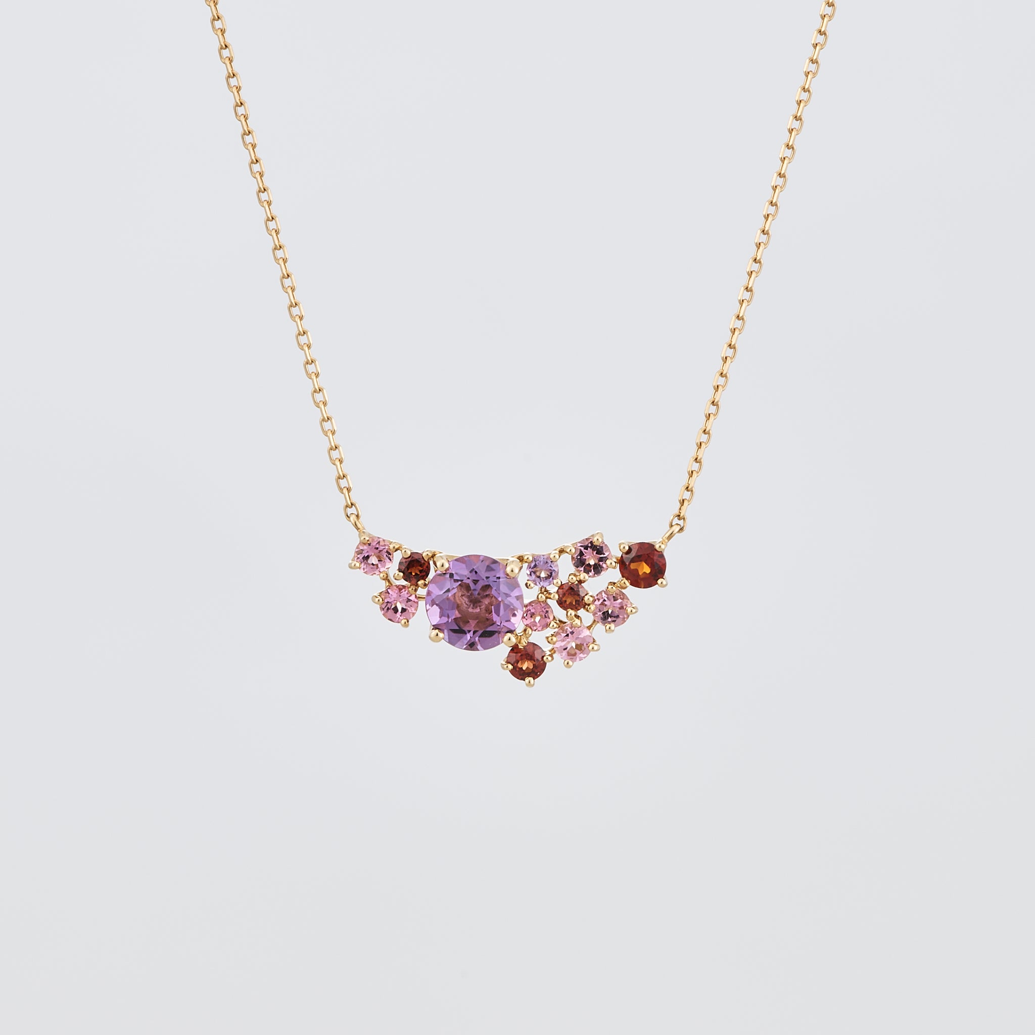 アメシスト/ガーネット K18ネックレス(NINA RICCI)《25V01001》