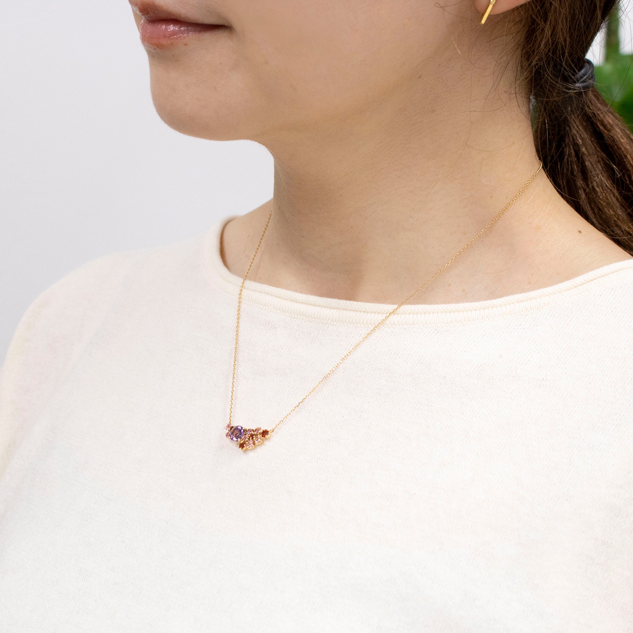 アメシスト/ガーネット K18ネックレス(NINA RICCI)《25V01001》