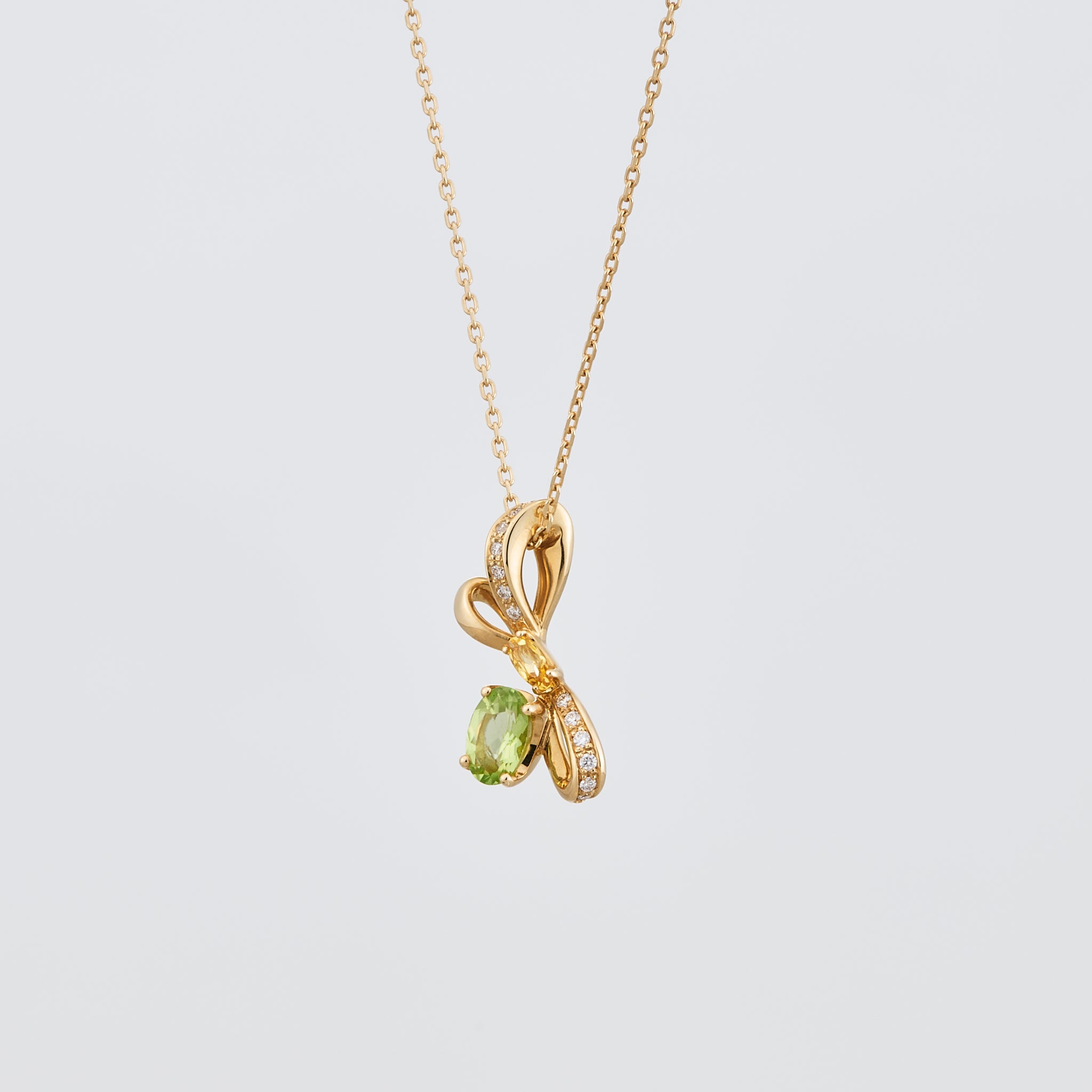 サファイア/ペリドット K18ネックレス(NINA RICCI)《25V01003》